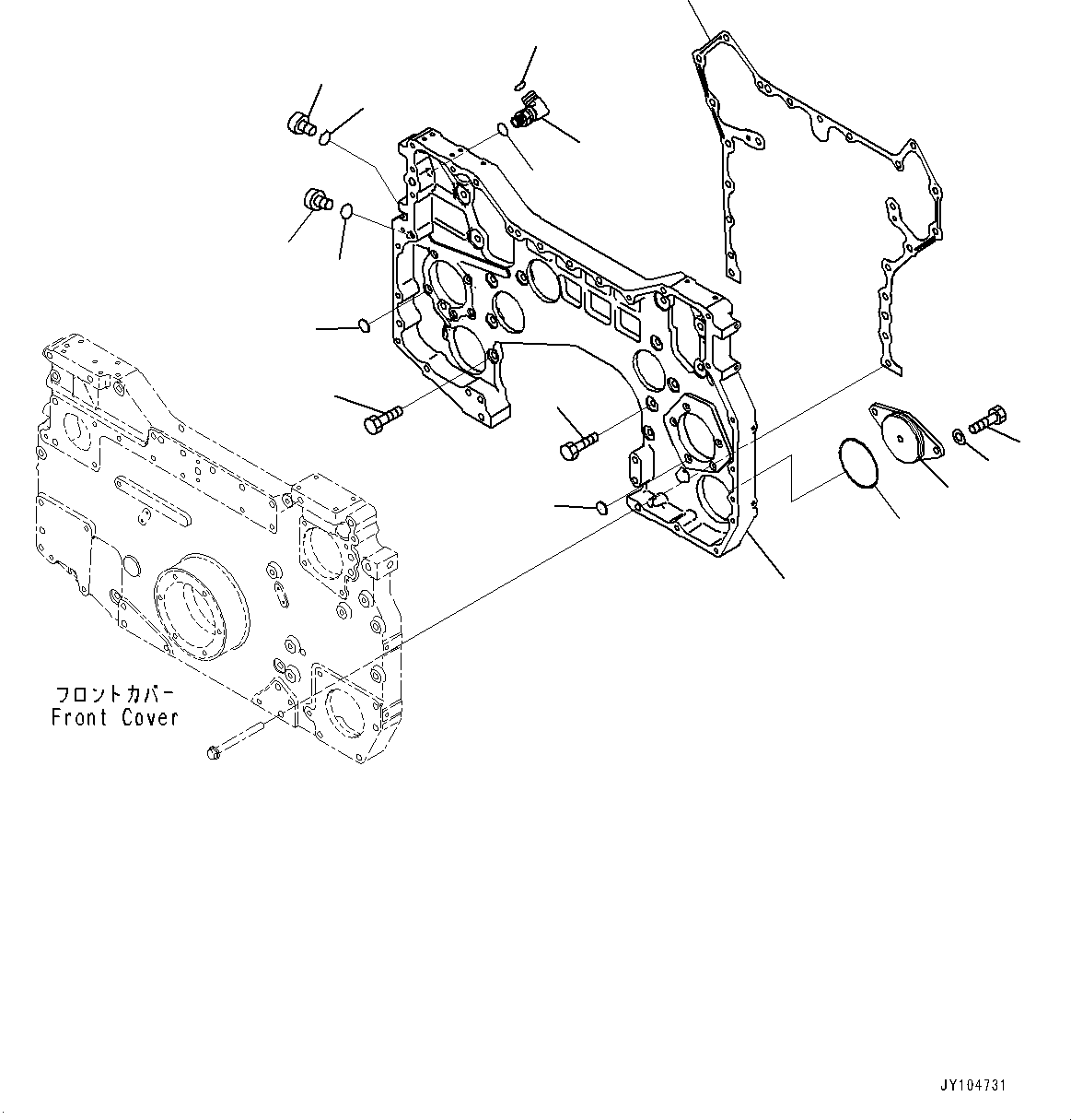 Engines Komatsu / SAA12V140E-7 S/N 800034-UP (For D475A-8)(1001626C) / Front Cover Accessory (#800034-)(B004001 : A2041-001001)