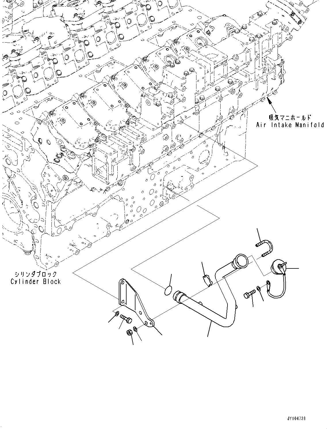 Engines Komatsu / SAA12V140E-7 S/N 800034-UP (For D475A-8)(1001626C) / Engine Oil Filler (#800034-)(B007001 : A2070-001001)