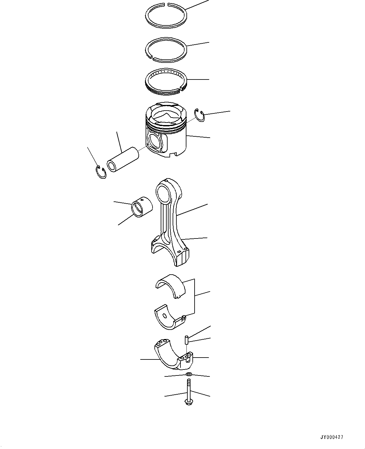 Engines Komatsu / SAA12V140E-7 S/N 800034-UP (For D475A-8)(1001626C) / Piston and Connecting Rod (#800034-)(B014001 : A2350-001001)