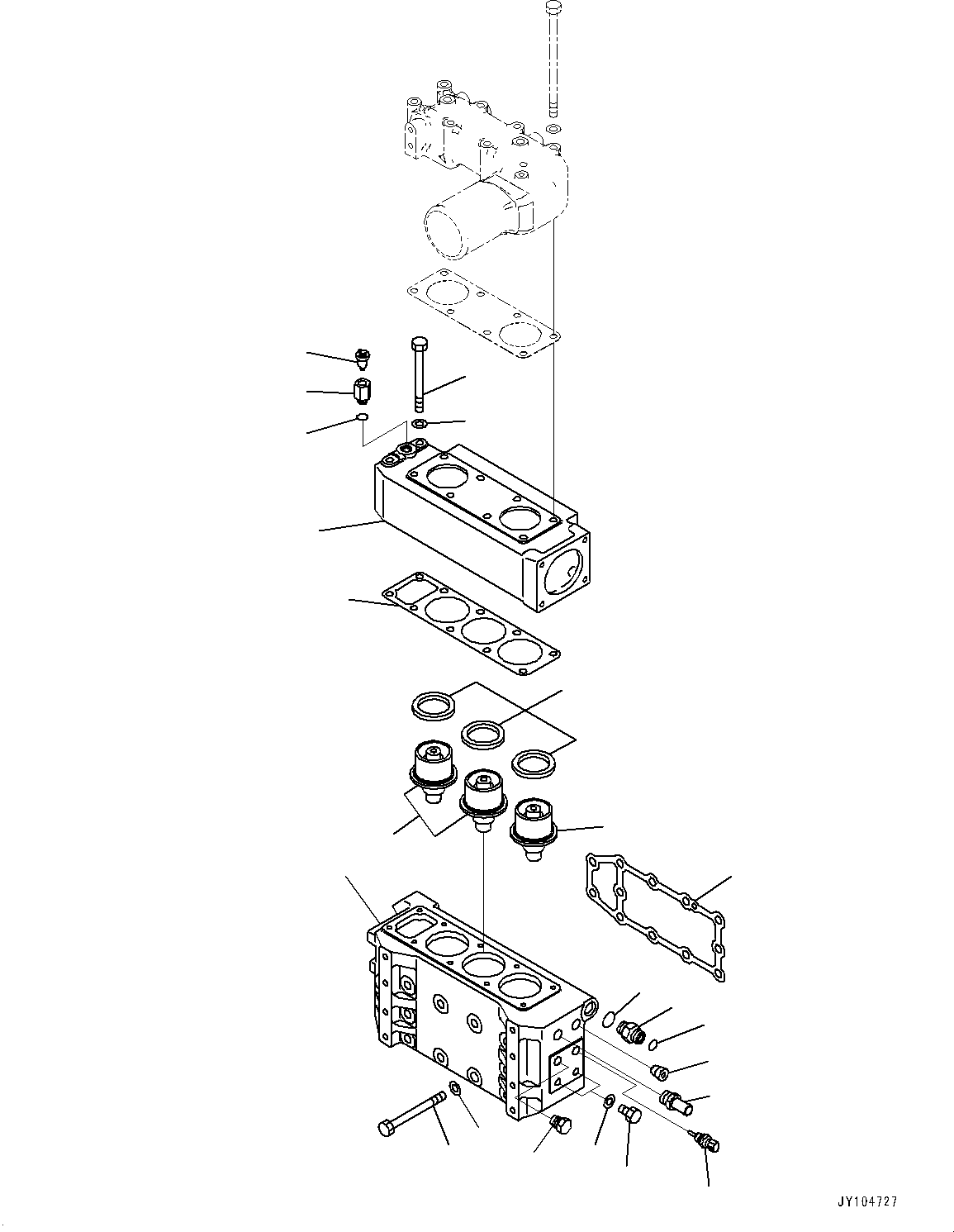 Engines Komatsu / SAA12V140E-7 S/N 800034-UP (For D475A-8)(1001626C) / Thermostat Housing (#800034-)(E001001 : A1730-001001)
