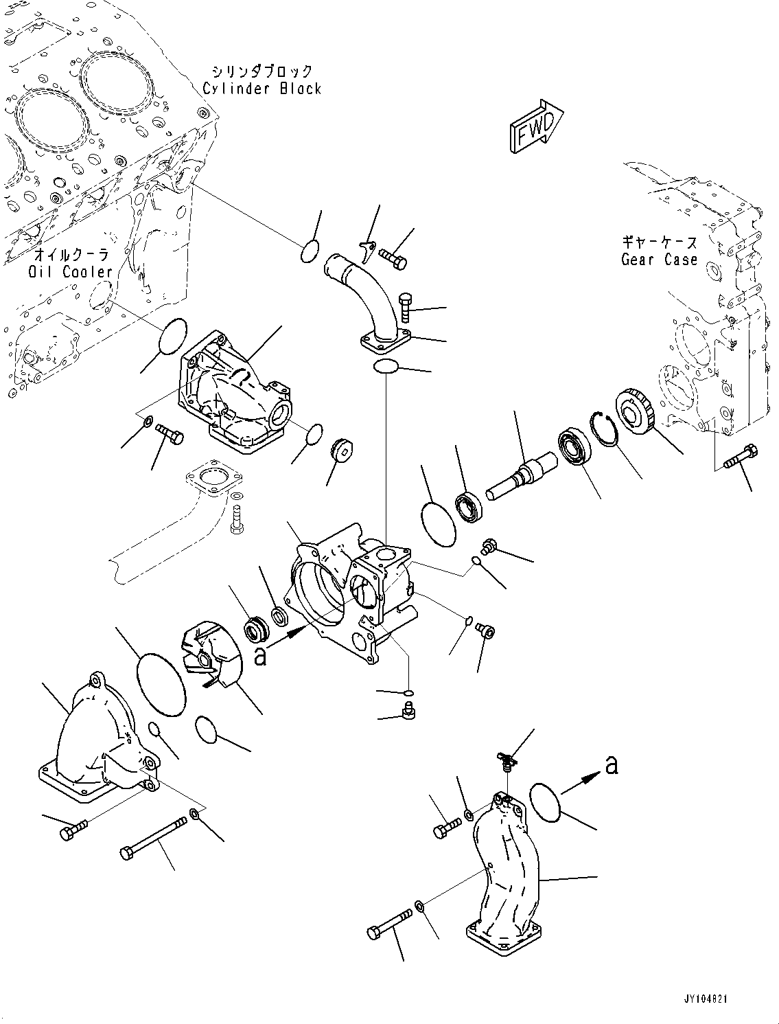 Engines Komatsu / SAA12V140E-7 S/N 800034-UP (For D475A-8)(1001626C) / Water Pump, Inner Parts and Mounting (#800034-)(E002001 : A5010-001001)