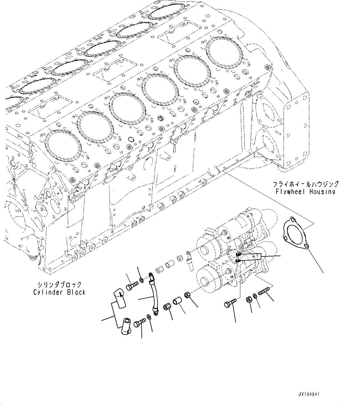 Engines Komatsu / SAA12V140E-7 S/N 800034-UP (For D475A-8)(1001626C) / Starting Motor, Mounting Parts (2/2) (2-7.5KW) (#800034-)(F003004 : A6210-001004)