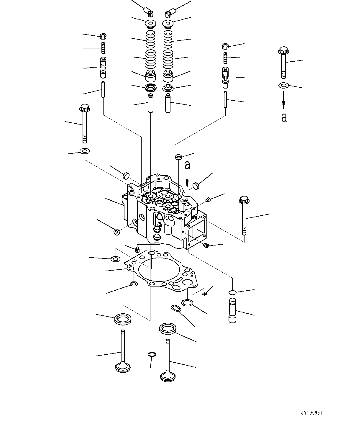 Engines Komatsu / SAA12V140E-7 S/N 800058-UP (For WA800-8)(1001631C) / Cylinder Head (#800058-)(A001001 : A1010-001001)