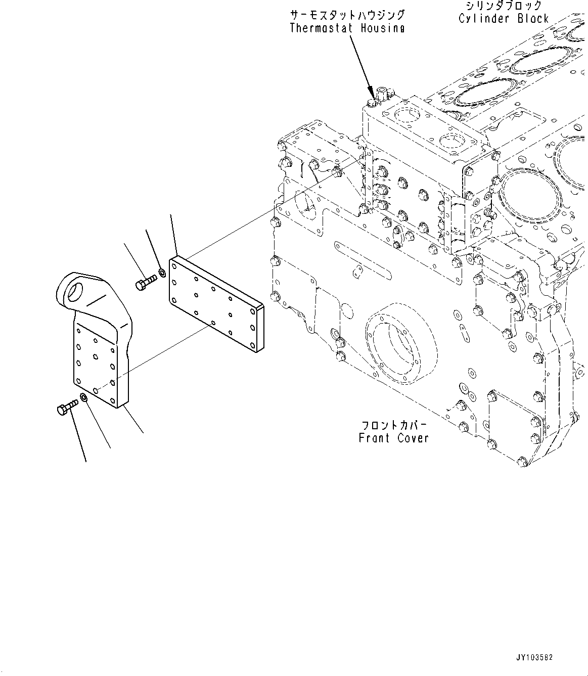 Engines Komatsu / SAA12V140E-7 S/N 800058-UP (For WA800-8)(1001631C) / Front Hanger (#800058-)(A002001 : A1030-001001)