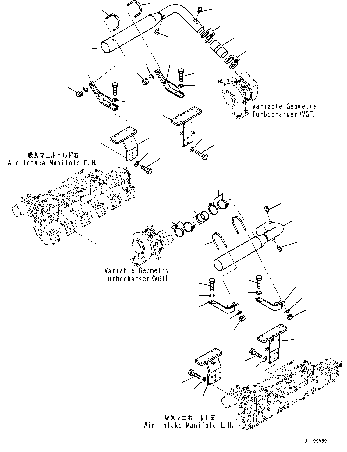 Engines Komatsu / SAA12V140E-7 S/N 800058-UP (For WA800-8)(1001631C) / Air Intake Unit, Air Intake Tube (#800058-)(A006004 : A1310-001004)