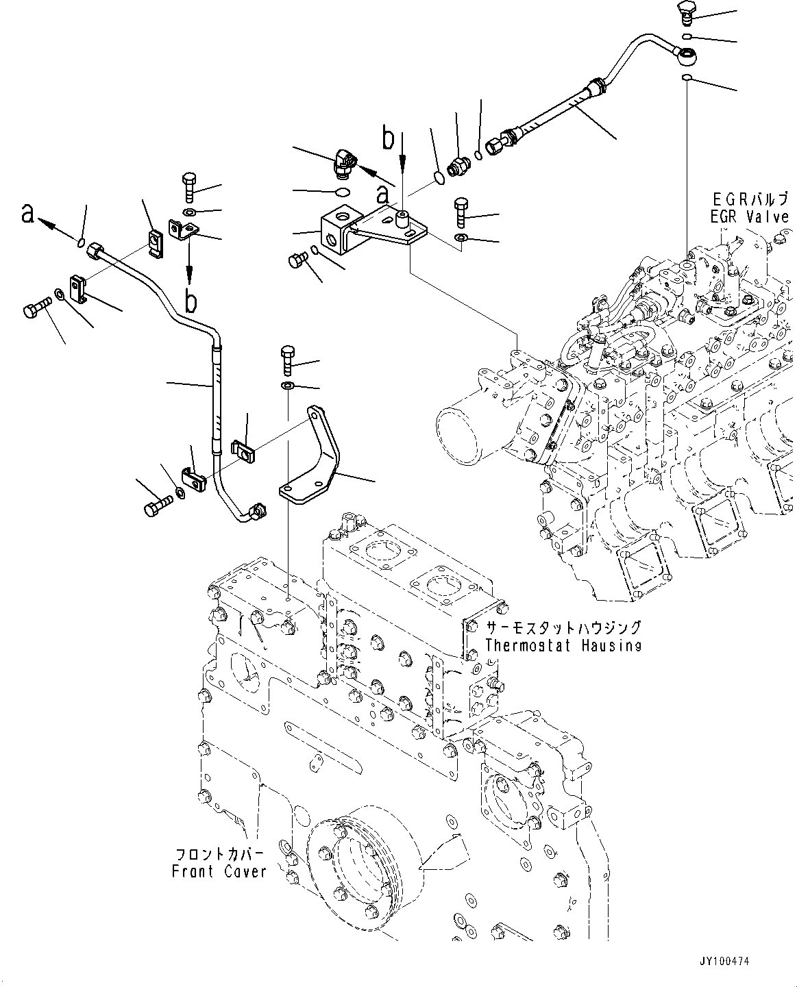 Engines Komatsu / SAA12V140E-7 S/N 800058-UP (For WA800-8)(1001631C) / Exhaust Gas Re-circulation (EGR) Valve, EGR Oil Pump Lubricator (3/3) (#800058-)(A010008 : A1550-001008)
