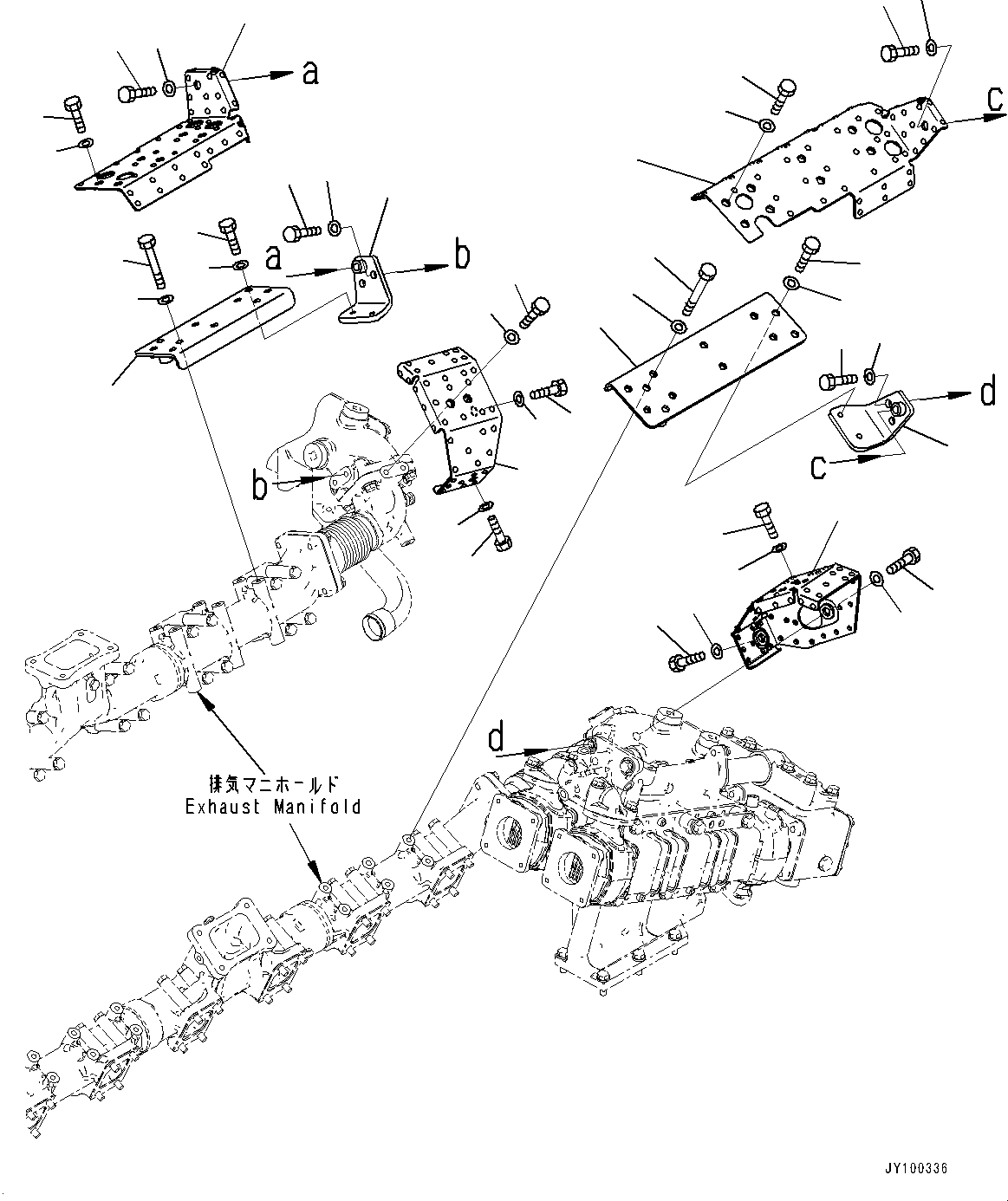 Engines Komatsu / SAA12V140E-7 S/N 800058-UP (For WA800-8)(1001631C) / Heat Shield, Exhaust Manifold (#800058-)(A011001 : A1570-001001)