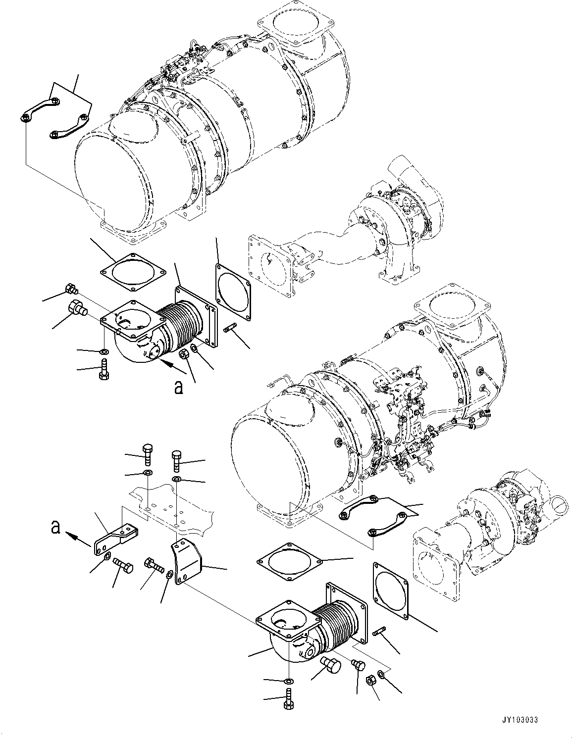 Engines Komatsu / SAA12V140E-7 S/N 800058-UP (For WA800-8)(1001631C) / Komatsu Diesel Particulate Filter (KDPF), Exhaust Piping (#800058-)(A012006 : A1610-001006)