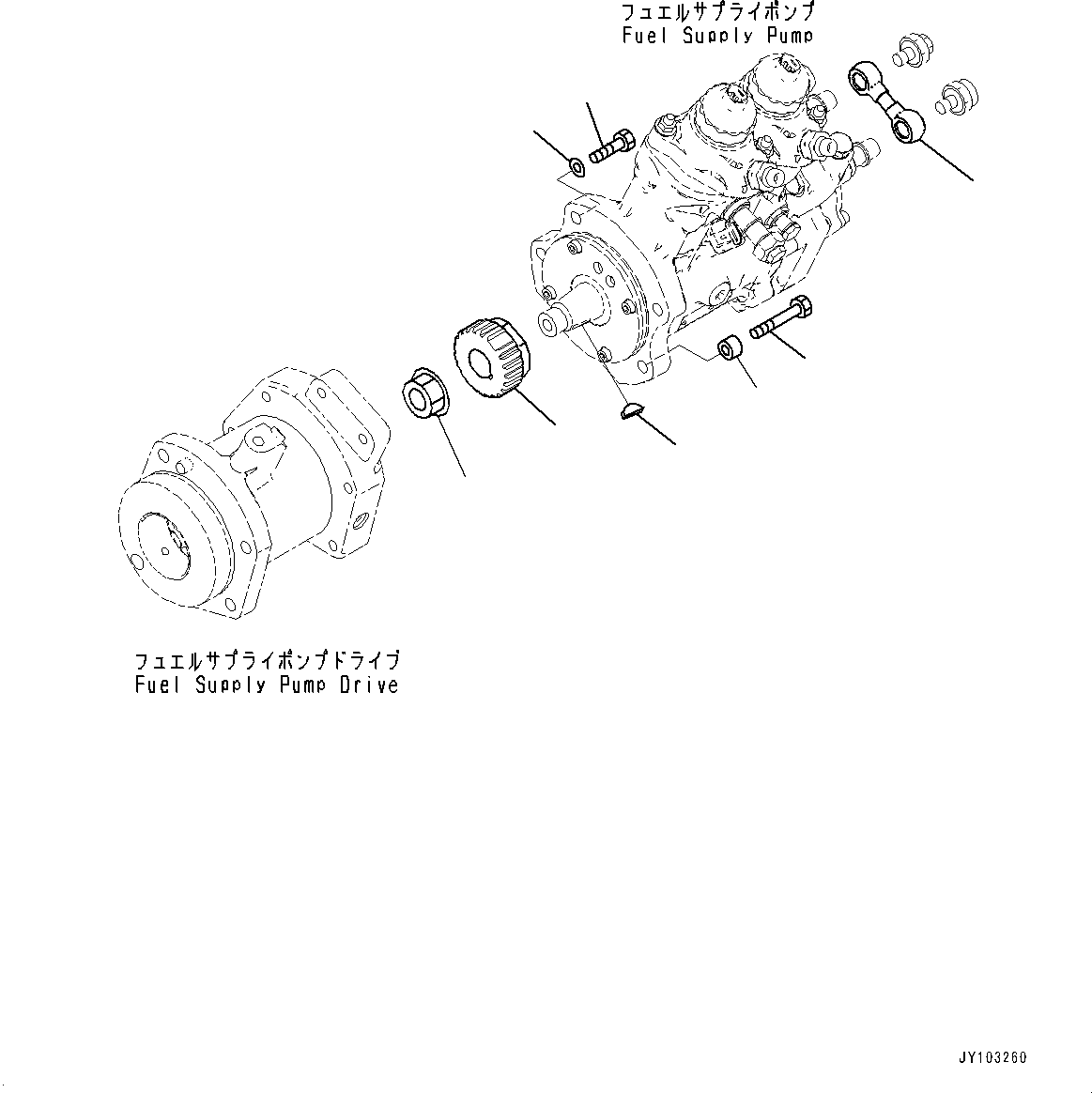 Engines Komatsu / SAA12V140E-7 S/N 800058-UP (For WA800-8)(1001631C) / Fuel Supply Pump, Mounting Parts (1/3) (#800058-)(D001003 : A4010-001003)