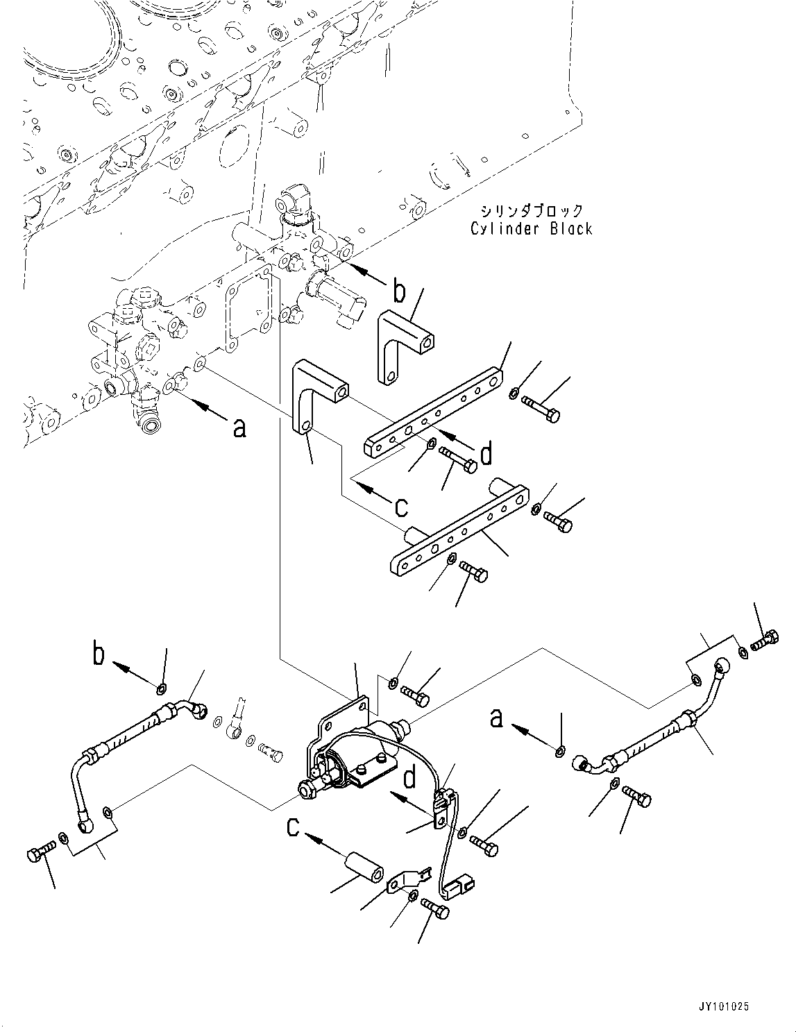Engines Komatsu / SAA12V140E-7 S/N 800058-UP (For WA800-8)(1001631C) / Fuel Filter, Priming Pump and Piping, L.H. (#800058-)(D006004 : A4110-001004)