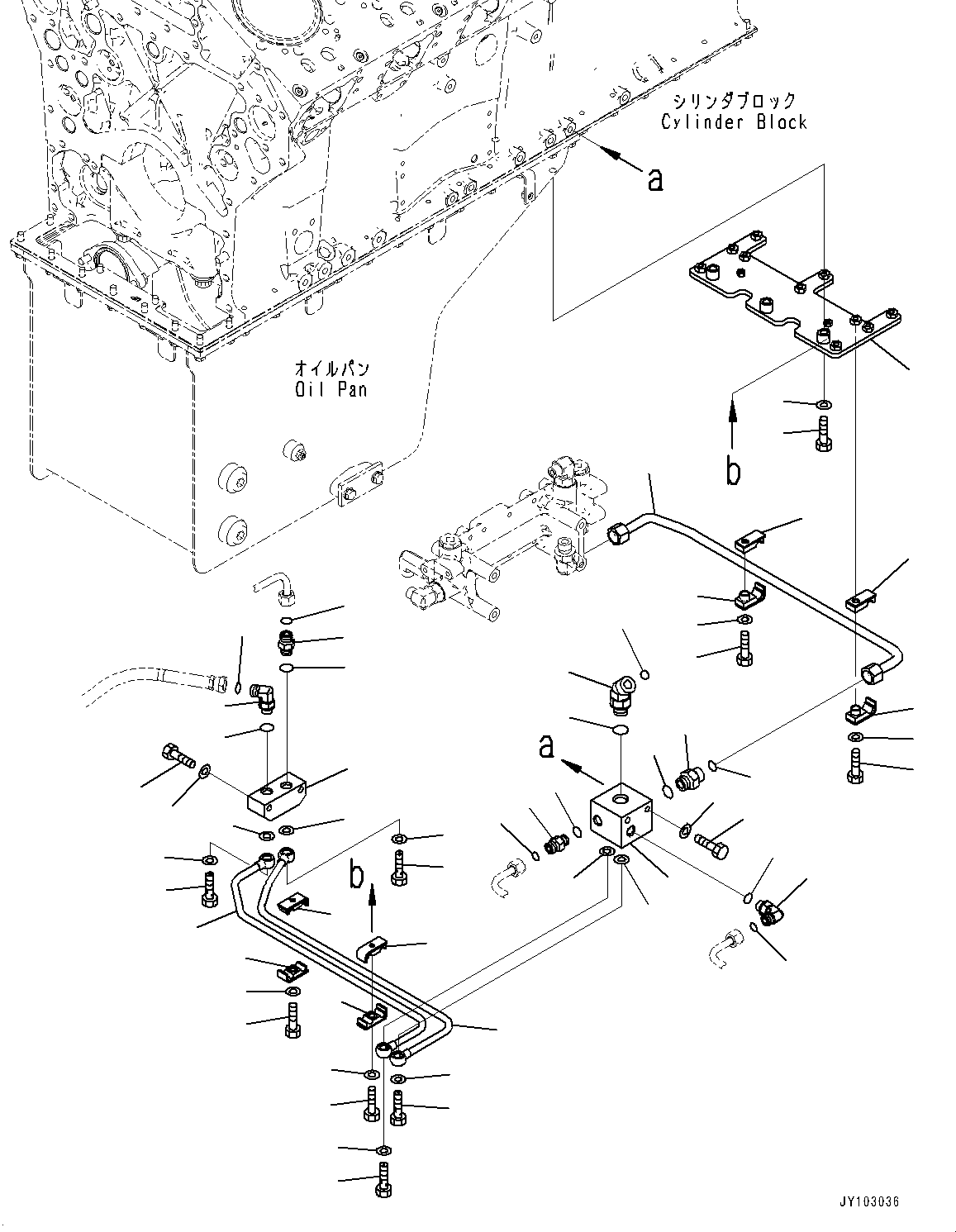 Engines Komatsu / SAA12V140E-7 S/N 800058-UP (For WA800-8)(1001631C) / Fuel Filter, Fuel Piping, Center (#800058-)(D006009 : A4110-001009)