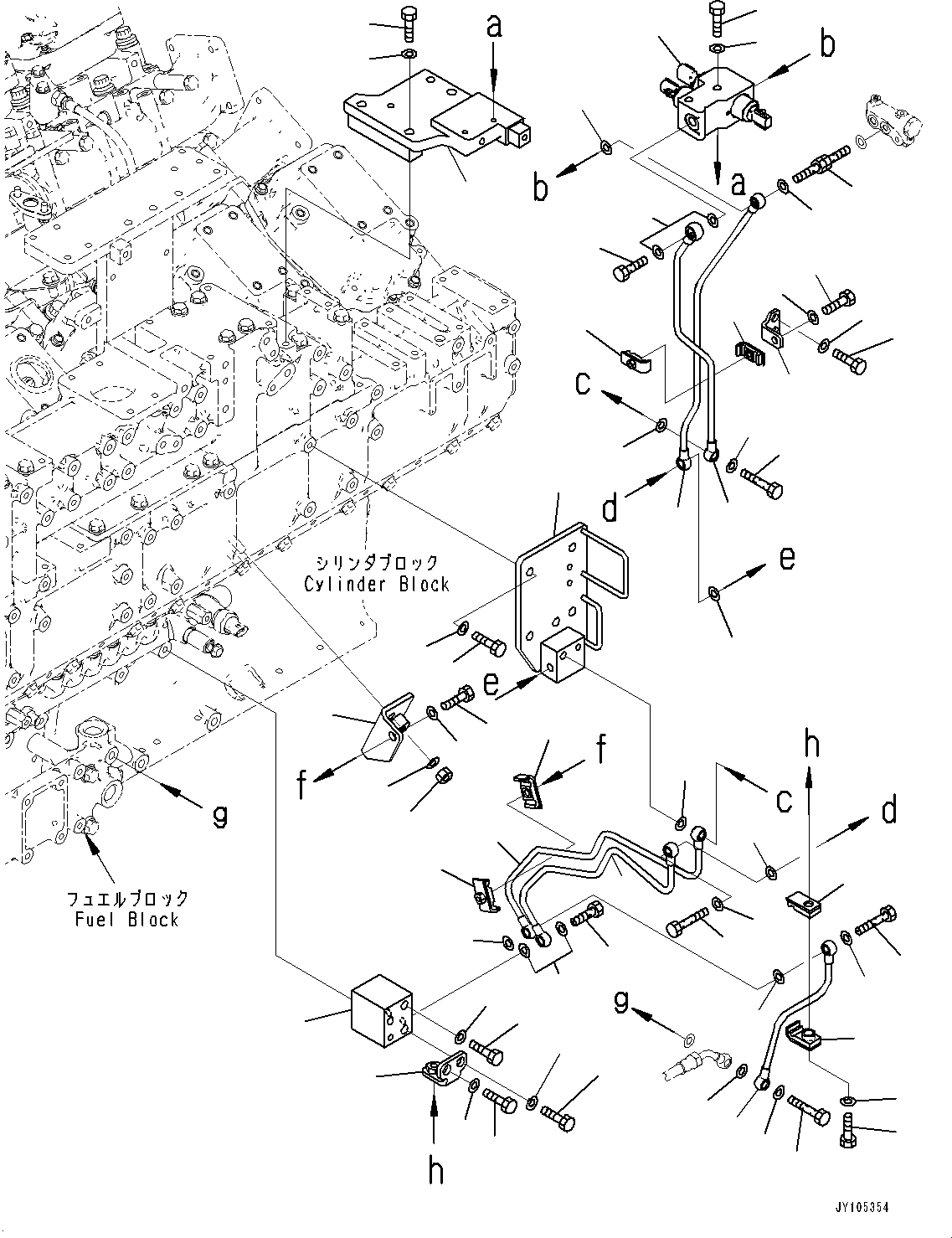 Engines Komatsu / SAA12V140E-7 S/N 800058-UP (For WA800-8)(1001631C) / Fuel Filter, Fuel Doser Piping, L.H. (1/2) (#800058-)(D006012 : A4110-001012)