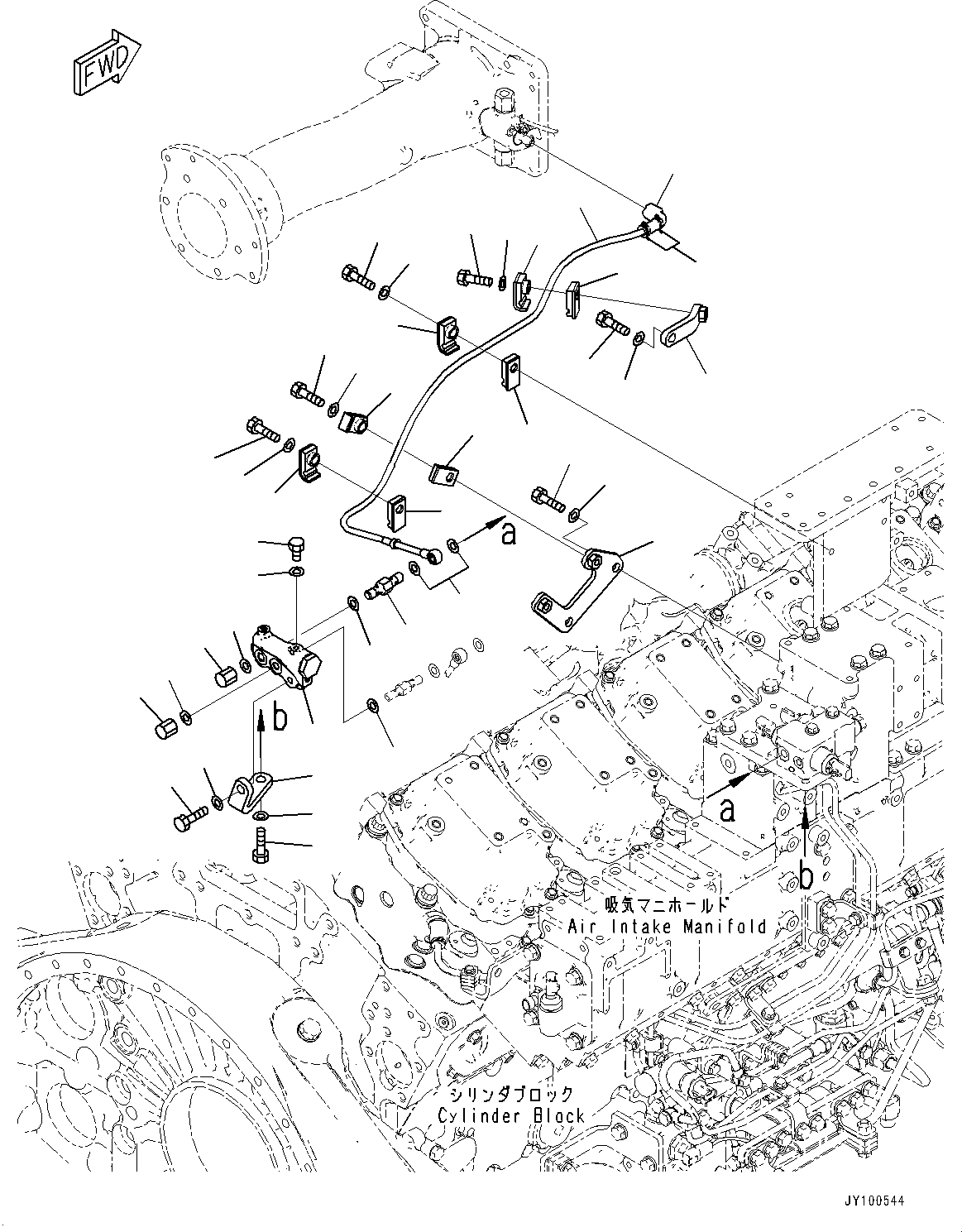 Engines Komatsu / SAA12V140E-7 S/N 800058-UP (For WA800-8)(1001631C) / Fuel Filter, Fuel Doser Piping, R.H. (2/2) (#800058-)(D006015 : A4110-001015)