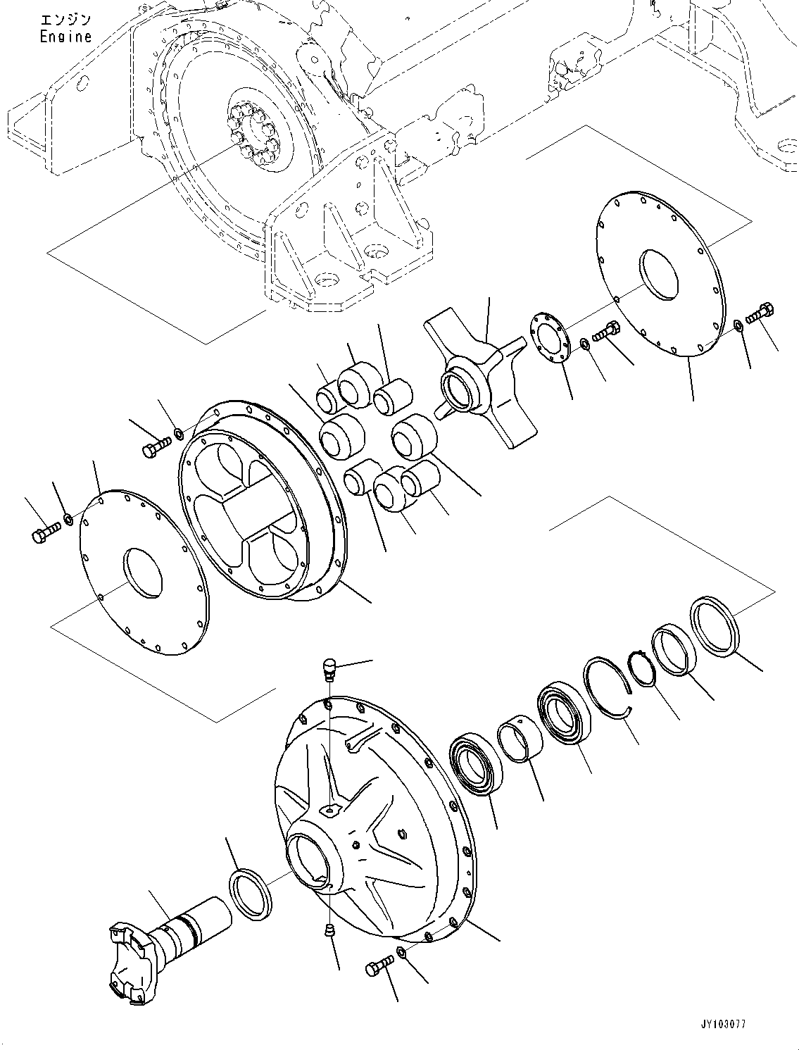 Wheel Loaders Komatsu / WA900-8E0 S/N 93001-UP(1001638C) / Engine Unit, Damper (#93001-)(B001001 : B0000-005001)