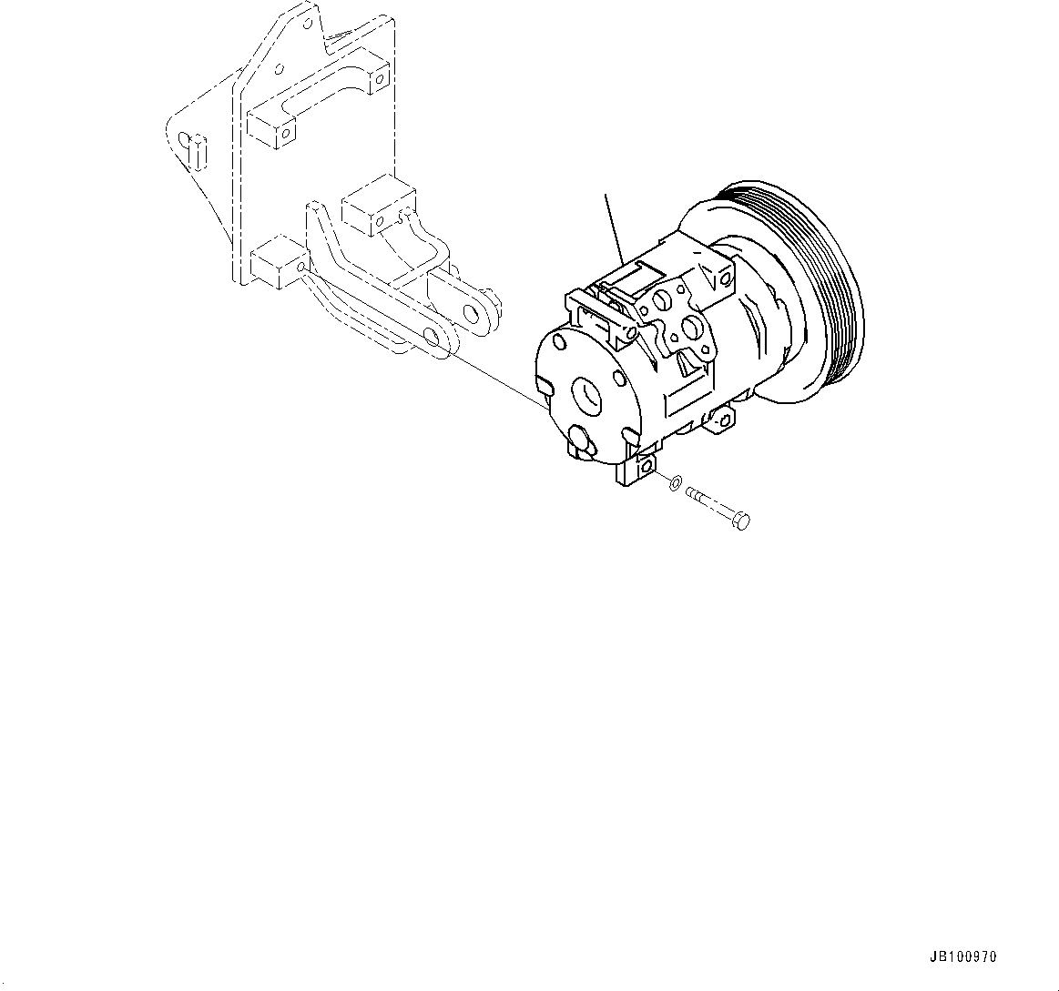 Wheel Loaders Komatsu / WA900-8E0 S/N 93001-UP(1001638C) / Engine Unit, Air Conditioner Compressor (#93001-)(B001003 : B0000-005003)