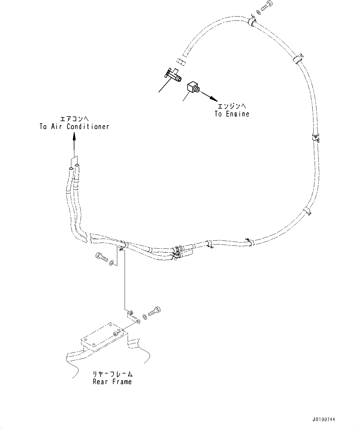 Wheel Loaders Komatsu / WA900-8E0 S/N 93001-UP(1001638C) / Engine Unit, Heater Piping (#93001-)(B001007 : B0000-005007)