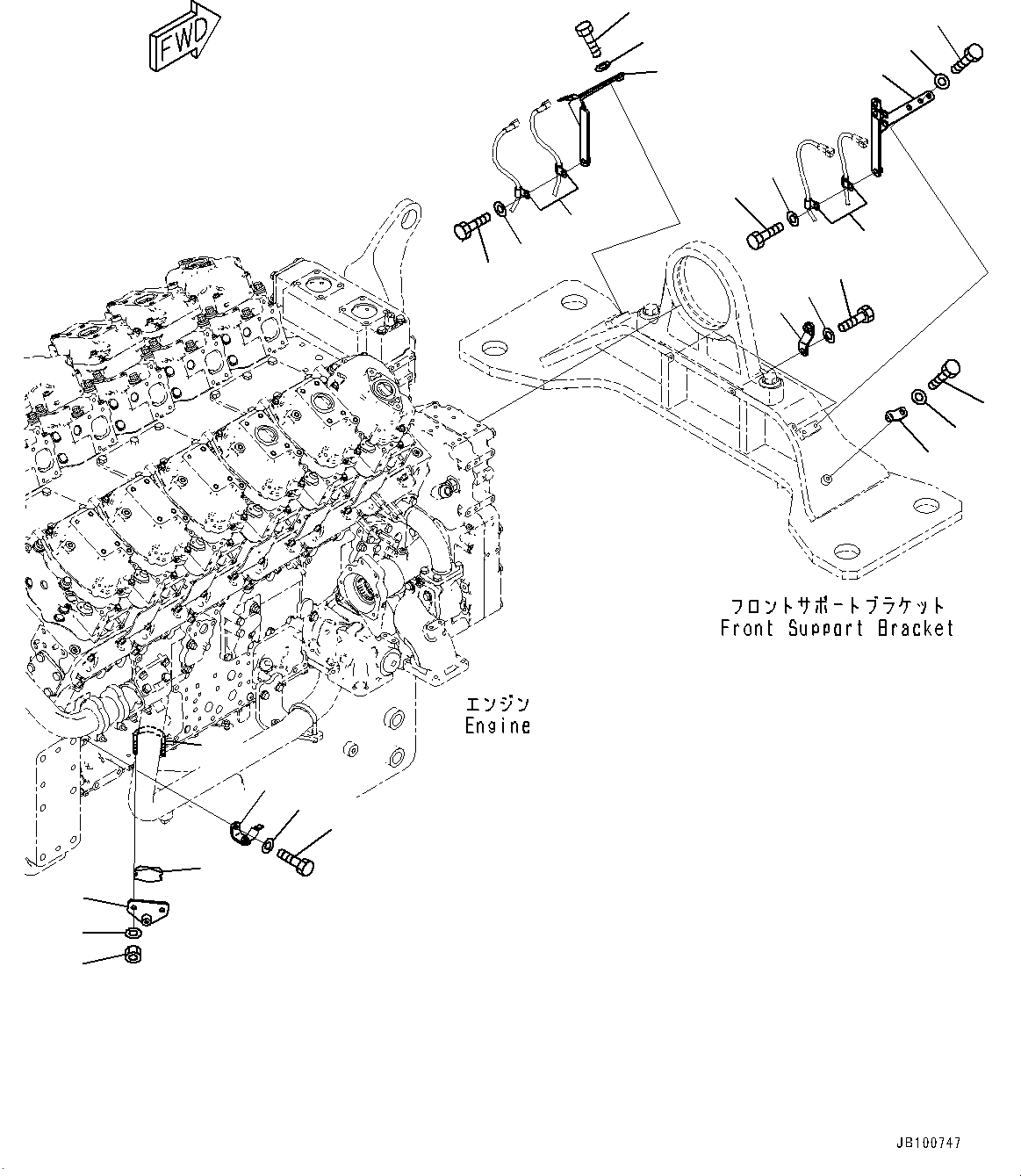 Wheel Loaders Komatsu / WA900-8E0 S/N 93001-UP(1001638C) / Engine Unit, Mounting Parts (#93001-)(B002011 : B0000-006011)