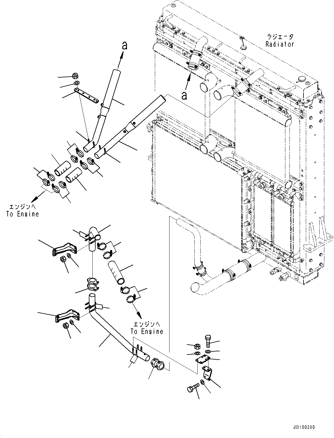 Wheel Loaders Komatsu / WA900-8E0 S/N 93001-UP(1001638C) / Radiator, Piping (3/4) (#93001-)(C001012 : C0110-001012)