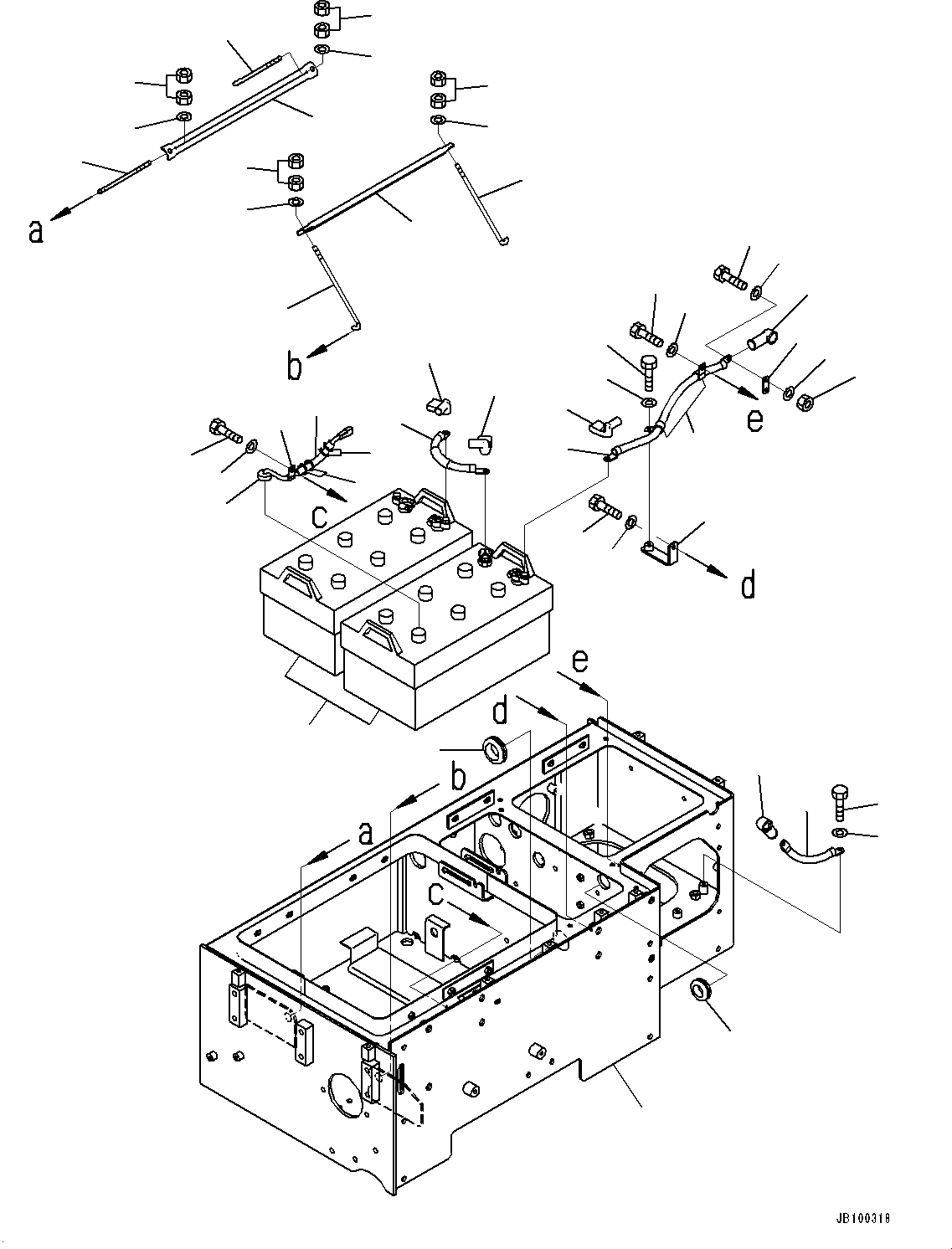 Wheel Loaders Komatsu / WA900-8R S/N 95001-UP(1001644C) / Left Battery Box, Battery Box (#95001-)(E001001 : E0101-002001)