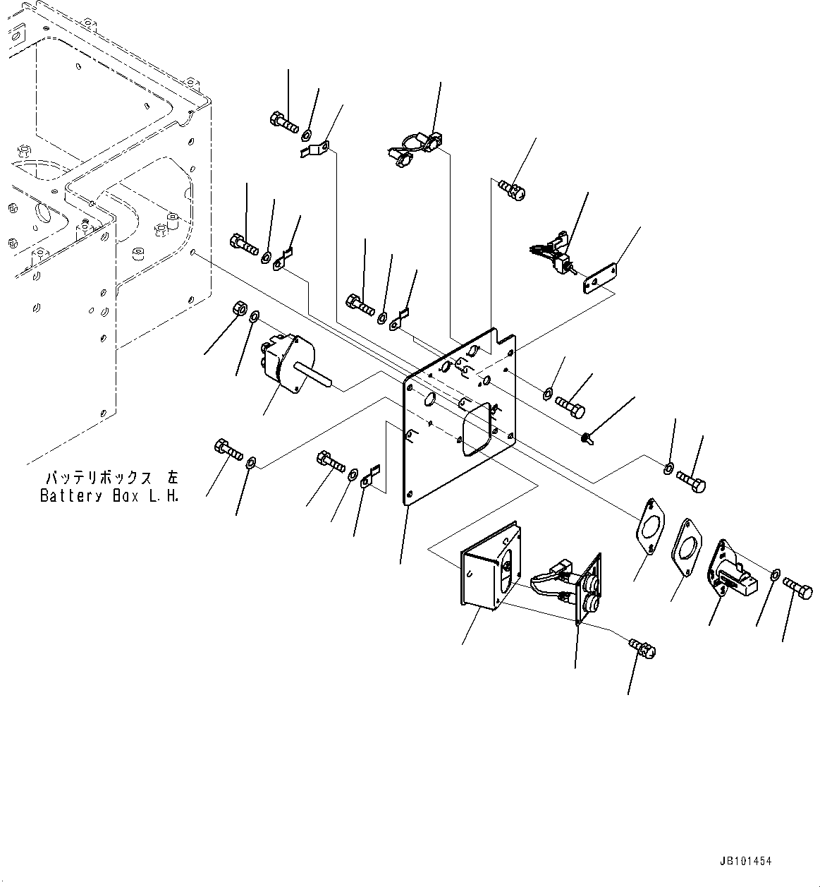 Wheel Loaders Komatsu / WA900-8R S/N 95001-UP(1001644C) / Left Battery Box, Power Ladder Switch (#95001-)(E001003 : E0101-002003)