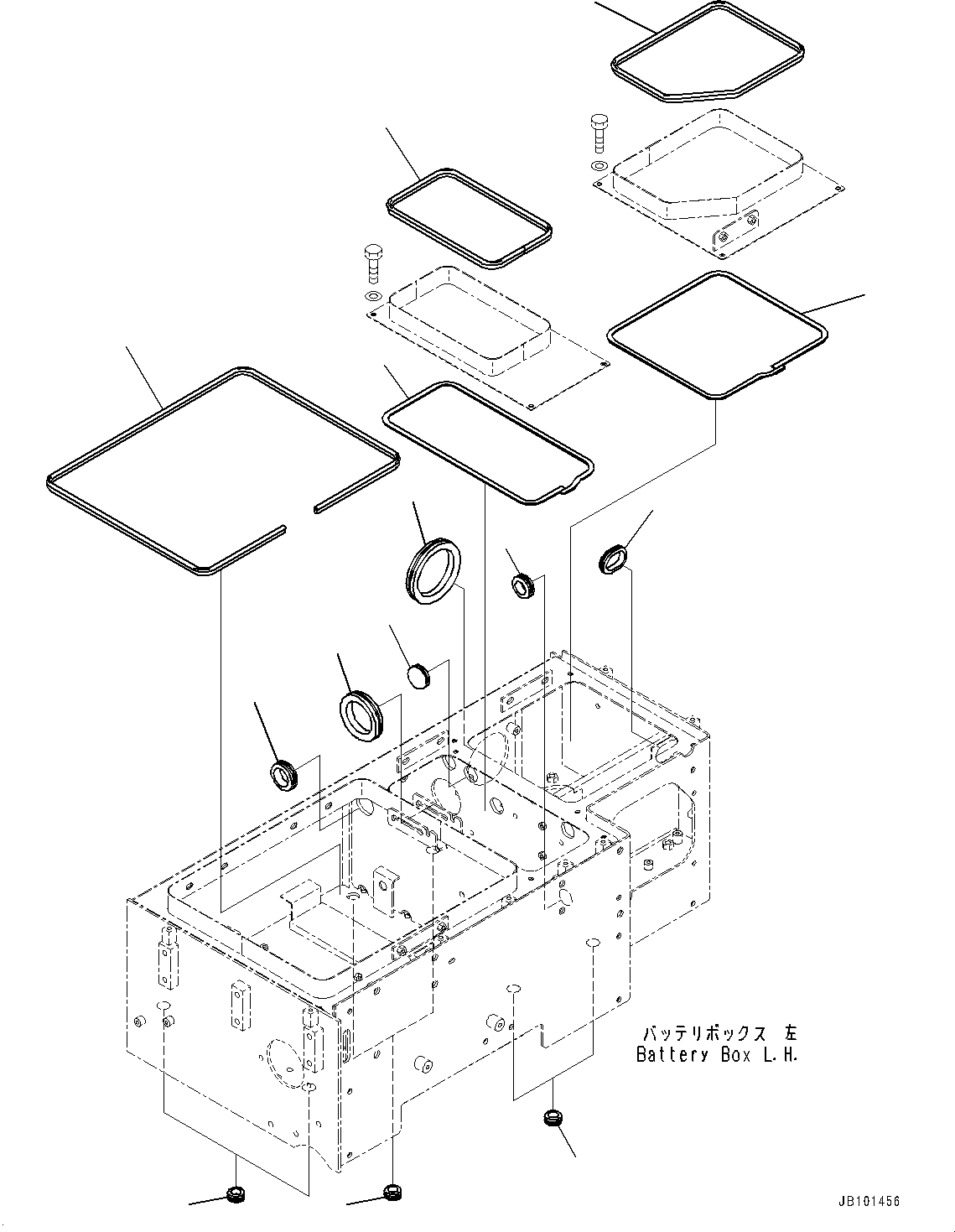 Wheel Loaders Komatsu / WA900-8R S/N 95001-UP(1001644C) / Left Battery Box, Grommet (#95001-)(E001007 : E0101-002007)