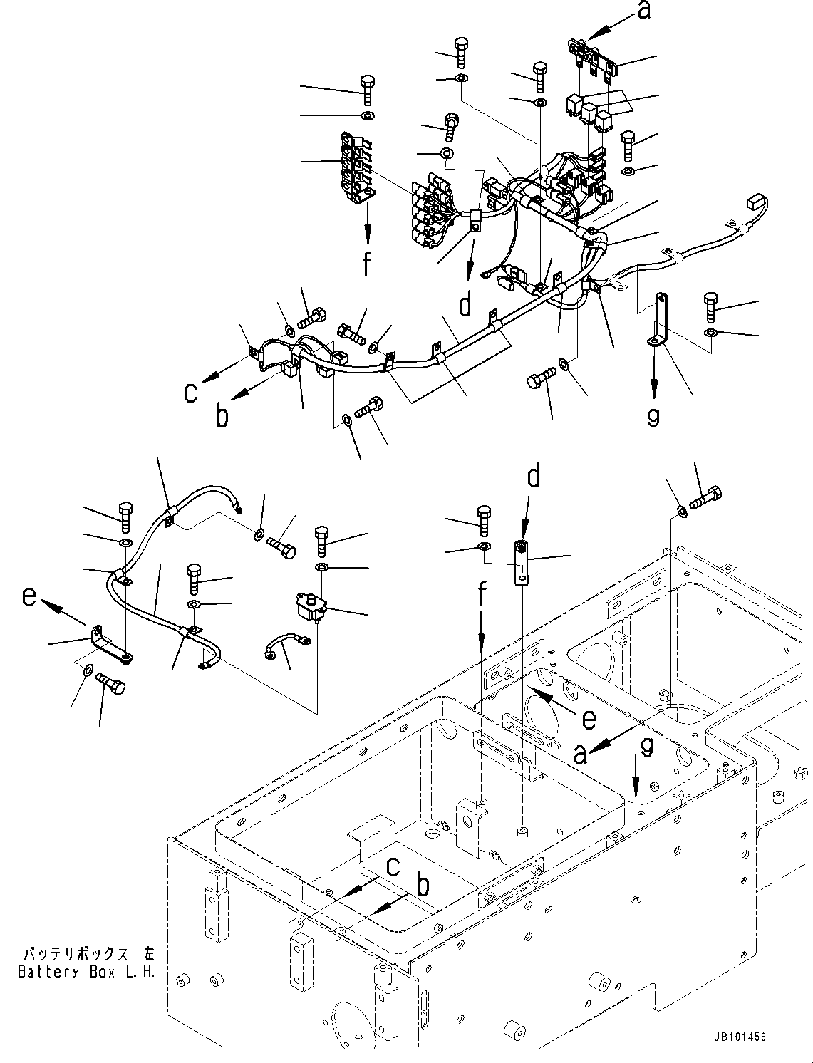 Wheel Loaders Komatsu / WA900-8R S/N 95001-UP(1001644C) / Left Battery Box, Power Ladder Wiring Harness (#95001-)(E001009 : E0101-002009)