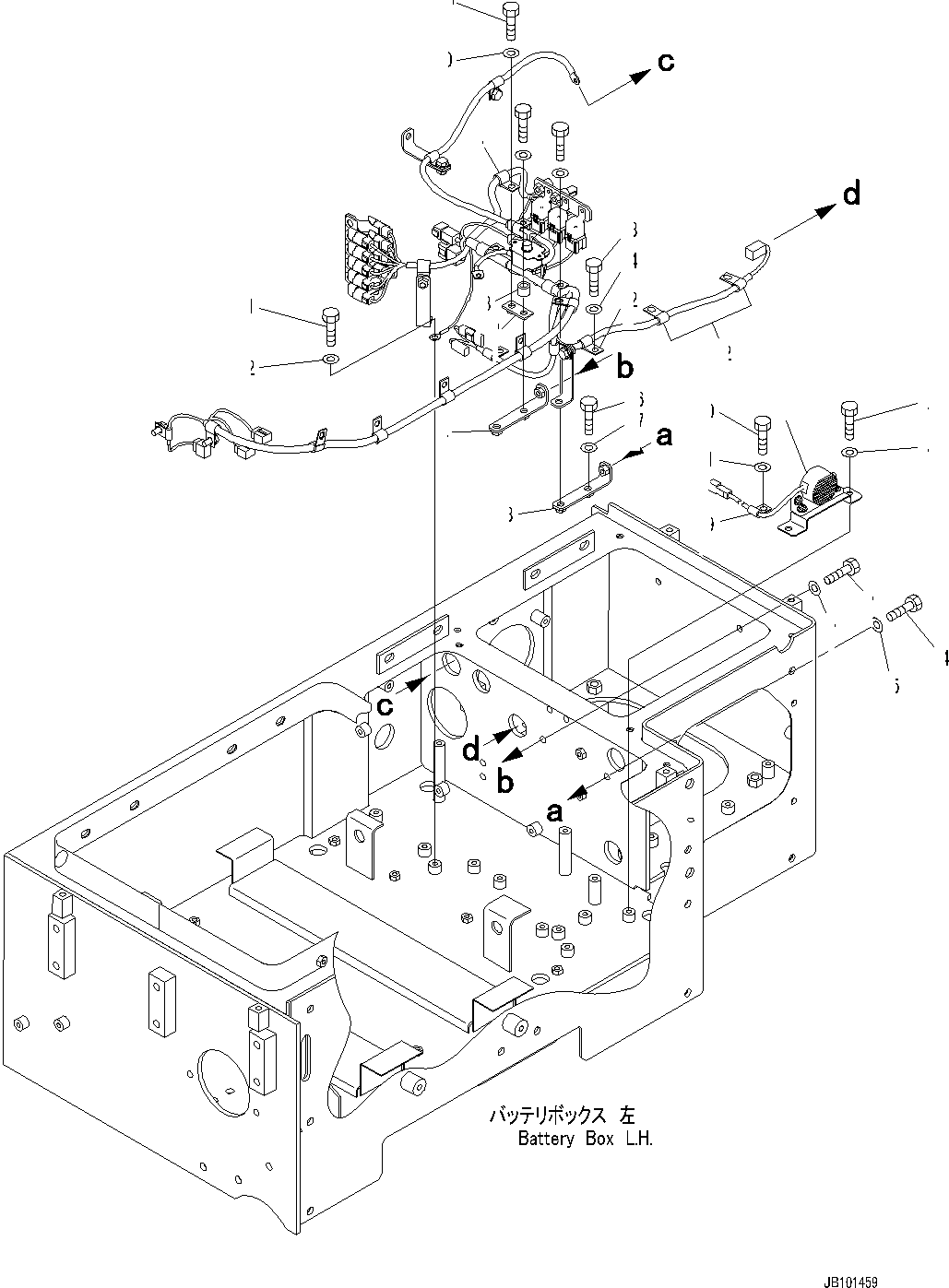 Wheel Loaders Komatsu / WA900-8R S/N 95001-UP(1001644C) / Left Battery Box, Mounting (1/2) (#95001-)(E001010 : E0101-002010)