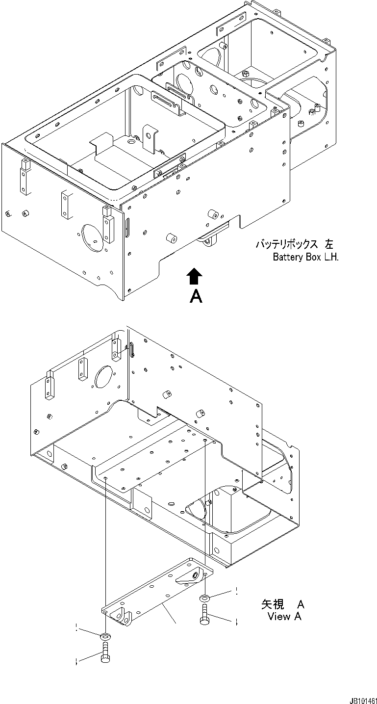 Wheel Loaders Komatsu / WA900-8R S/N 95001-UP(1001644C) / Left Battery Box, Bracket (#95001-)(E001012 : E0101-002012)