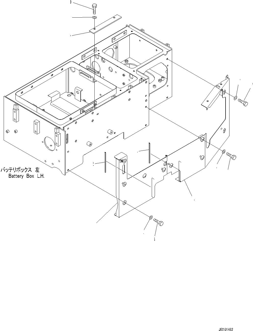 Wheel Loaders Komatsu / WA900-8R S/N 95001-UP(1001644C) / Left Battery Box, Power Ladder, Cover (#95001-)(E001014 : E0101-002014)