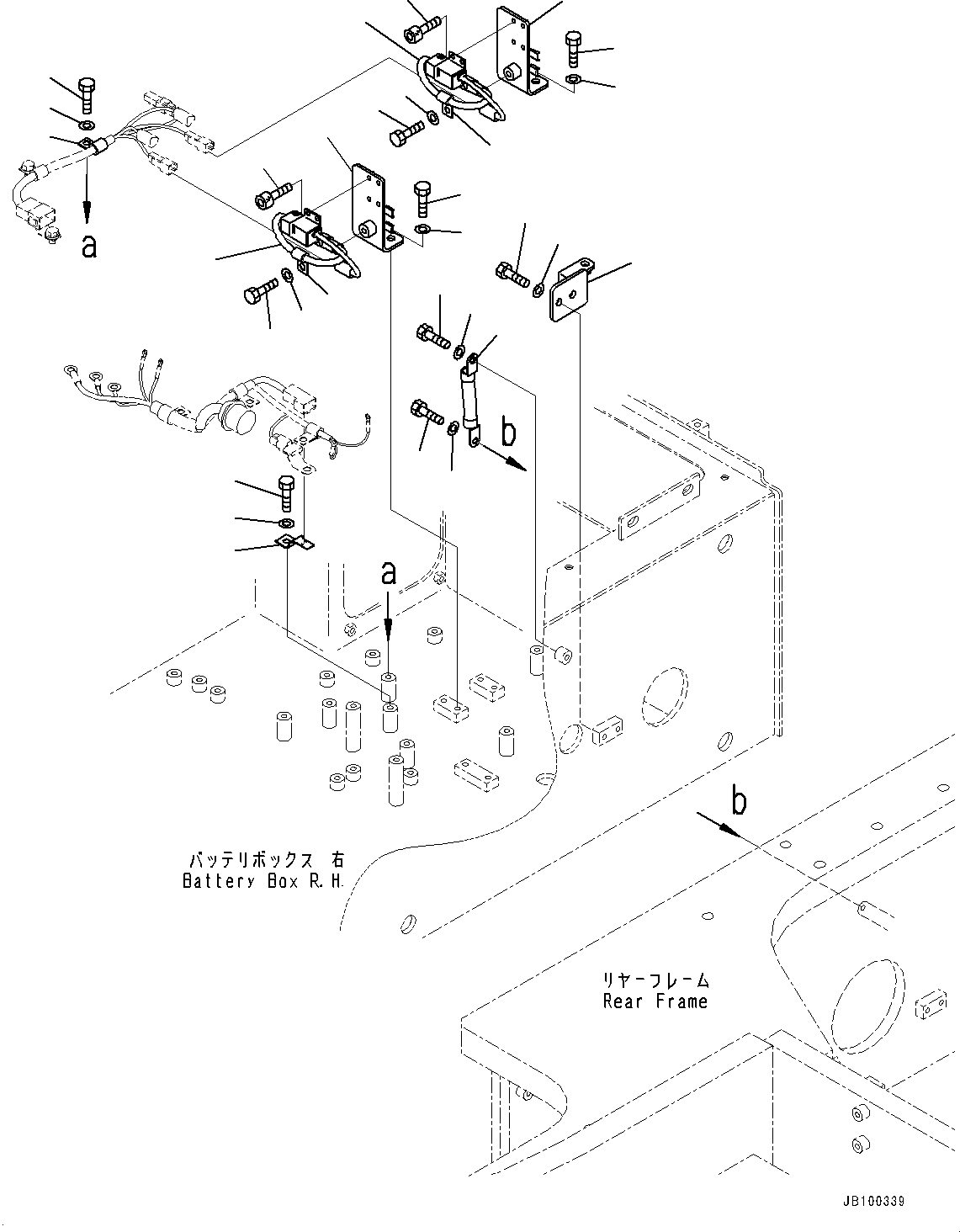 Wheel Loaders Komatsu / WA900-8R S/N 95001-UP(1001644C) / Right Battery Box, Wiring Harness Mounting (#95001-)(E002006 : E0102-002006)