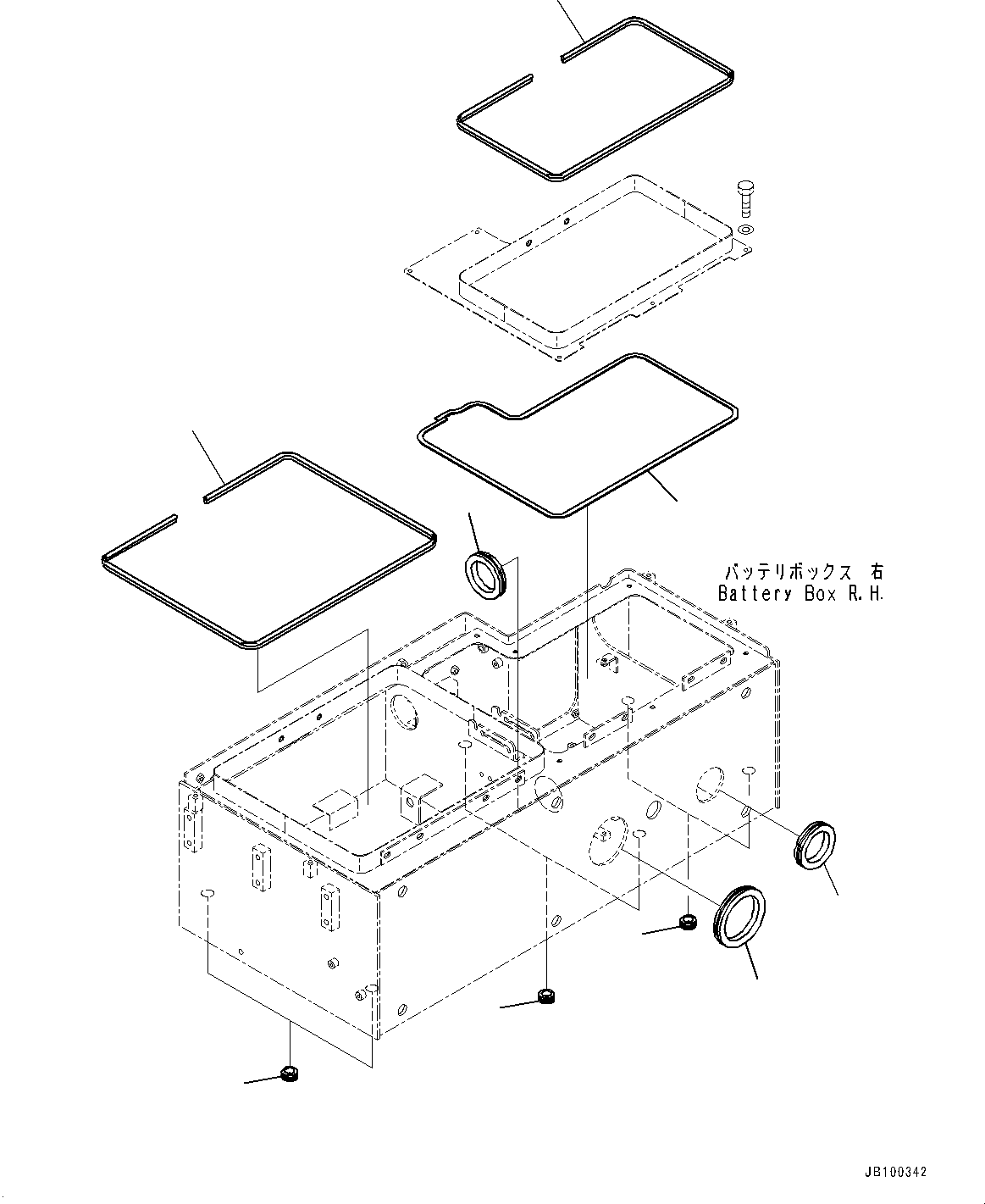 Wheel Loaders Komatsu / WA900-8R S/N 95001-UP(1001644C) / Right Battery Box, Grommet (#95001-)(E002009 : E0102-002009)