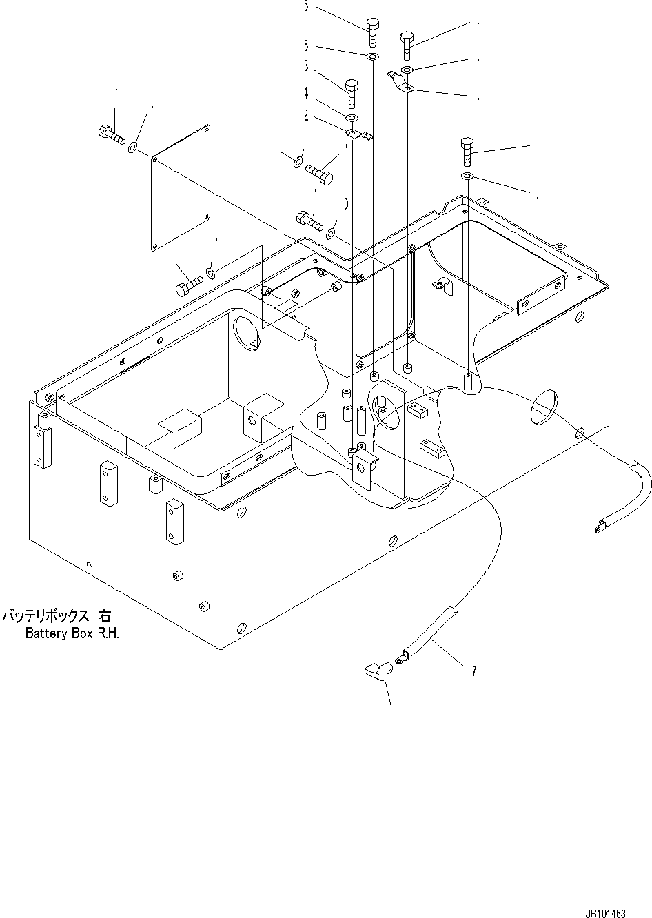 Wheel Loaders Komatsu / WA900-8R S/N 95001-UP(1001644C) / Right Battery Box, Mounting (#95001-)(E002012 : E0102-002012)