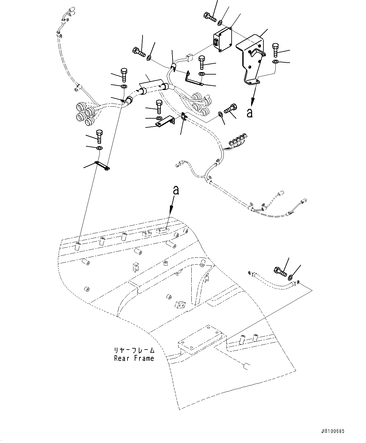 Wheel Loaders Komatsu / WA900-8R S/N 95001-UP(1001644C) / Rear Wiring Harness, Priming Pump Switch (#95001-)(E007006 : E0202-003006)