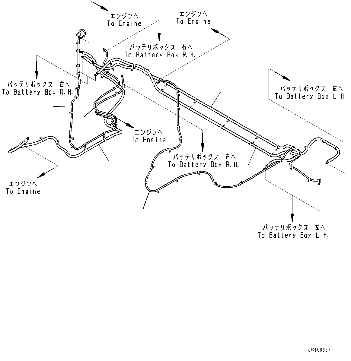 Wheel Loaders Komatsu / WA900-8R S/N 95001-UP(1001644C) / Rear Wiring Harness, Wiring Harness (#95001-)(E007007 : E0202-003007)