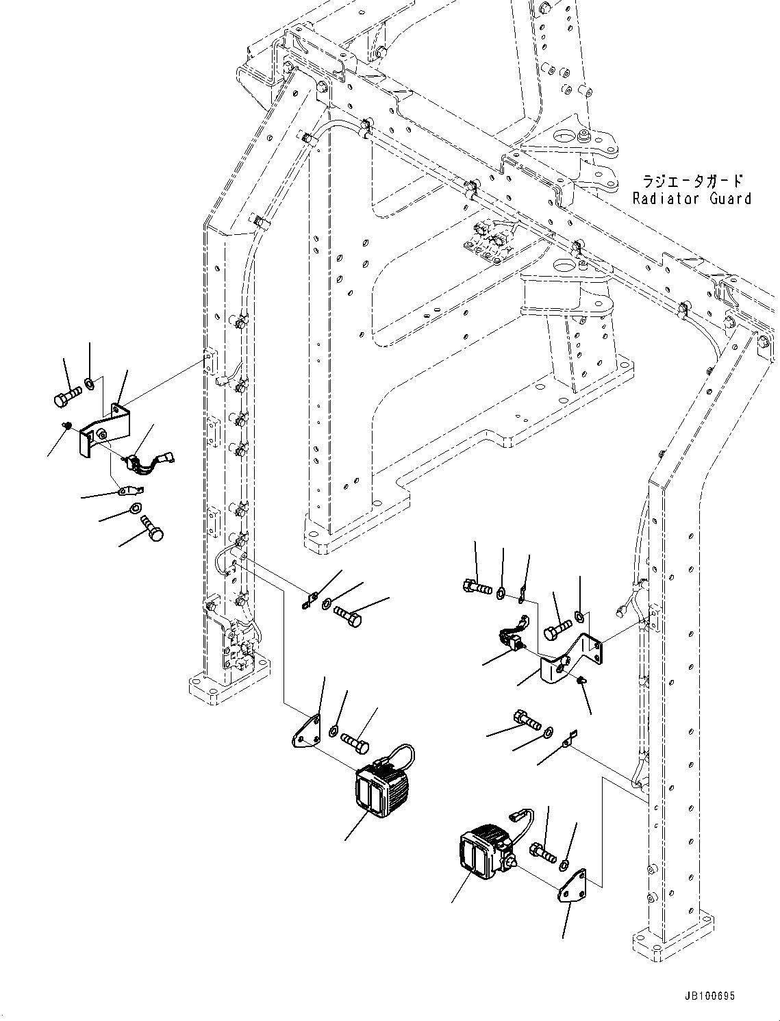 Wheel Loaders Komatsu / WA900-8R S/N 95001-UP(1001644C) / Rear Wiring Harness, Engine Bay Lamp (#95001-)(E006015 : E0202-002015)