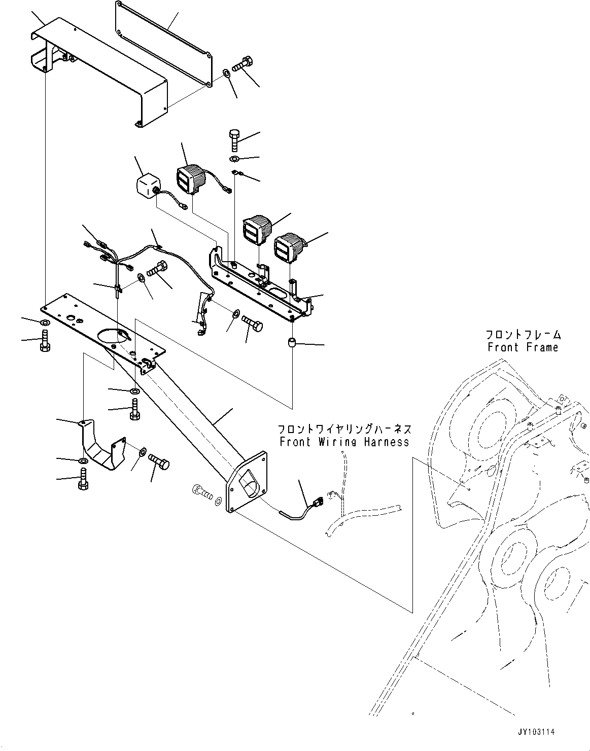 Wheel Loaders Komatsu / WA900-8R S/N 95001-UP(1001644C) / Front Lamp R.H., Lamp (#95001-)(E013001 : E0307-001001)