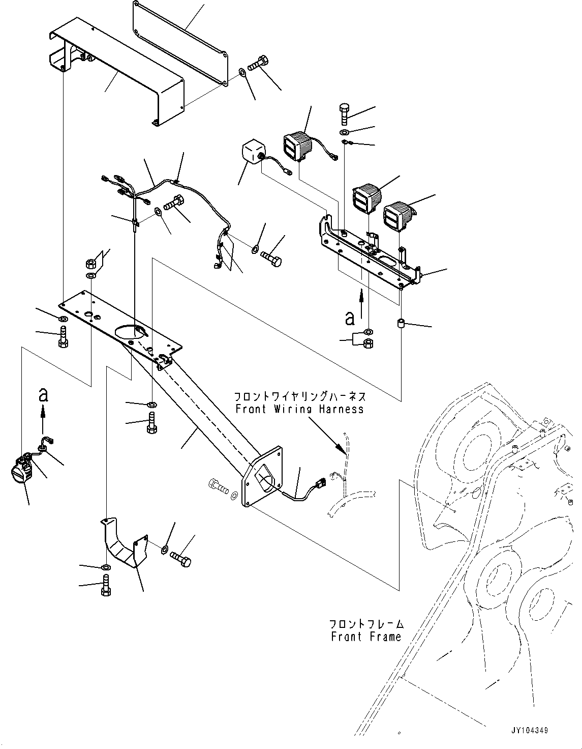 Wheel Loaders Komatsu / WA900-8R S/N 95001-UP(1001644C) / Front Lamp R.H., Lamp (#95001-)(E014001 : E0307-002001)