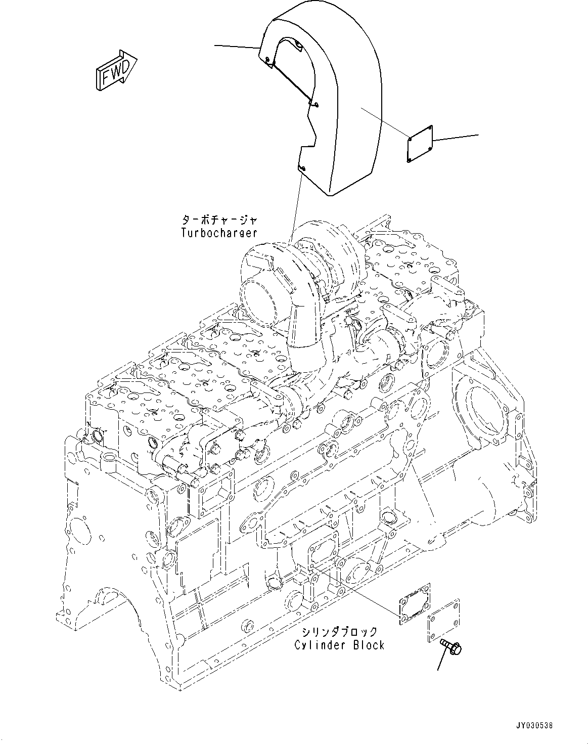 Komatsu parts book diagram for SAA6D125E-5ER S/N 579001-UP (For WA480-6R): HEAT SHIELD, (#579001-)