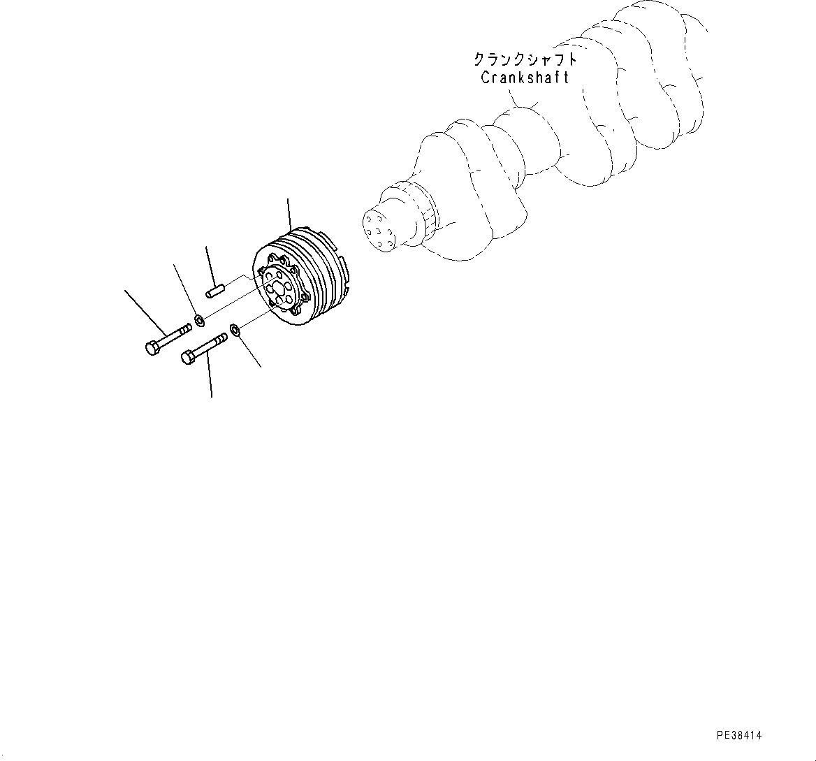 Komatsu parts book diagram for SAA6D125E-5ER S/N 579001-UP (For WA480-6R): CRANK PULLEY, (#579001-)
