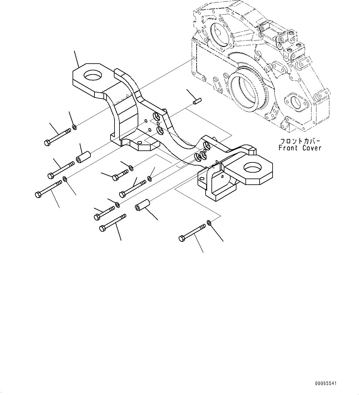 Komatsu parts book diagram for SAA6D125E-5ER S/N 579001-UP (For WA480-6R): ENGINE FRONT SUPPORT, (#579001-)