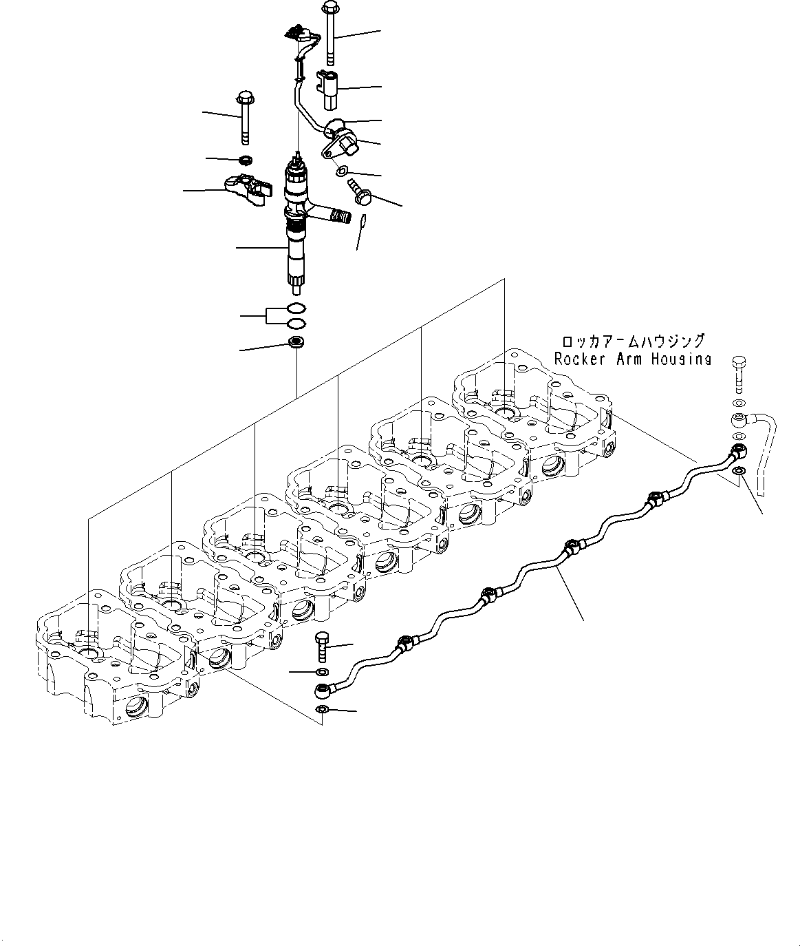 Komatsu parts book diagram for SAA6D125E-5ER S/N 579001-UP (For WA480-6R): FUEL INJECTOR, (#579001-)
