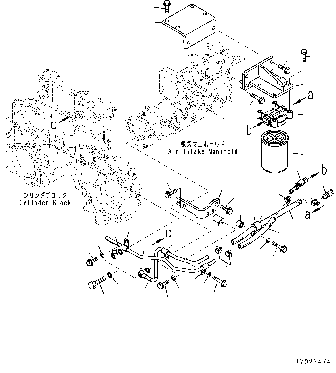 Komatsu parts book diagram for SAA6D125E-5ER S/N 579001-UP (For WA480-6R): COOLANT FILTER, (#579001-)