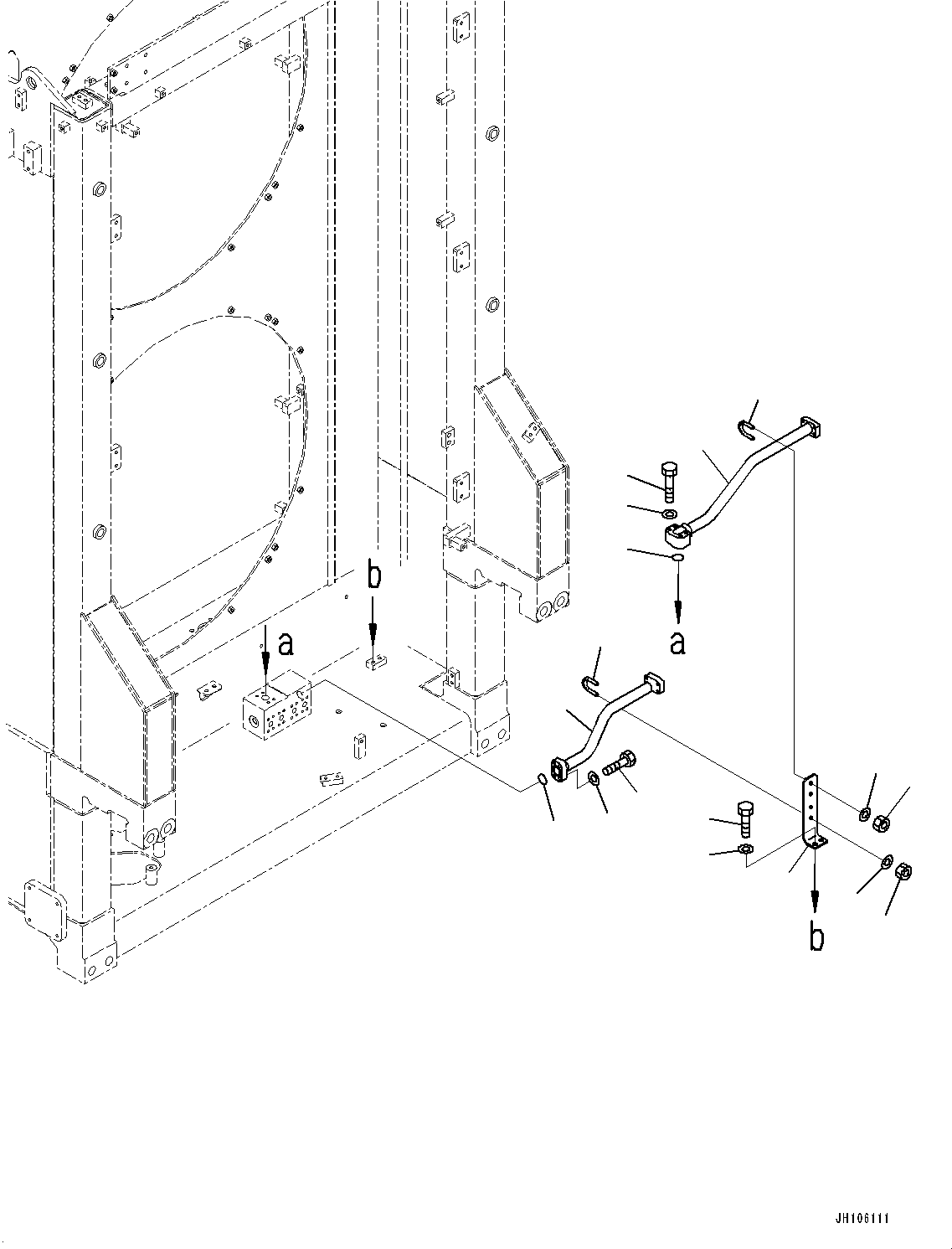 Komatsu parts book diagram for PC3400-11M0 S/N 36301-UP: OIL COOLER, PIPING (5/5)(#36301-)