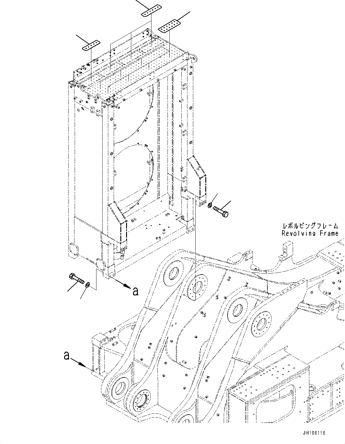 Komatsu parts book diagram for PC3400-11M0 S/N 36301-UP: OIL COOLER, MOUNTING BOLT(#36301-)