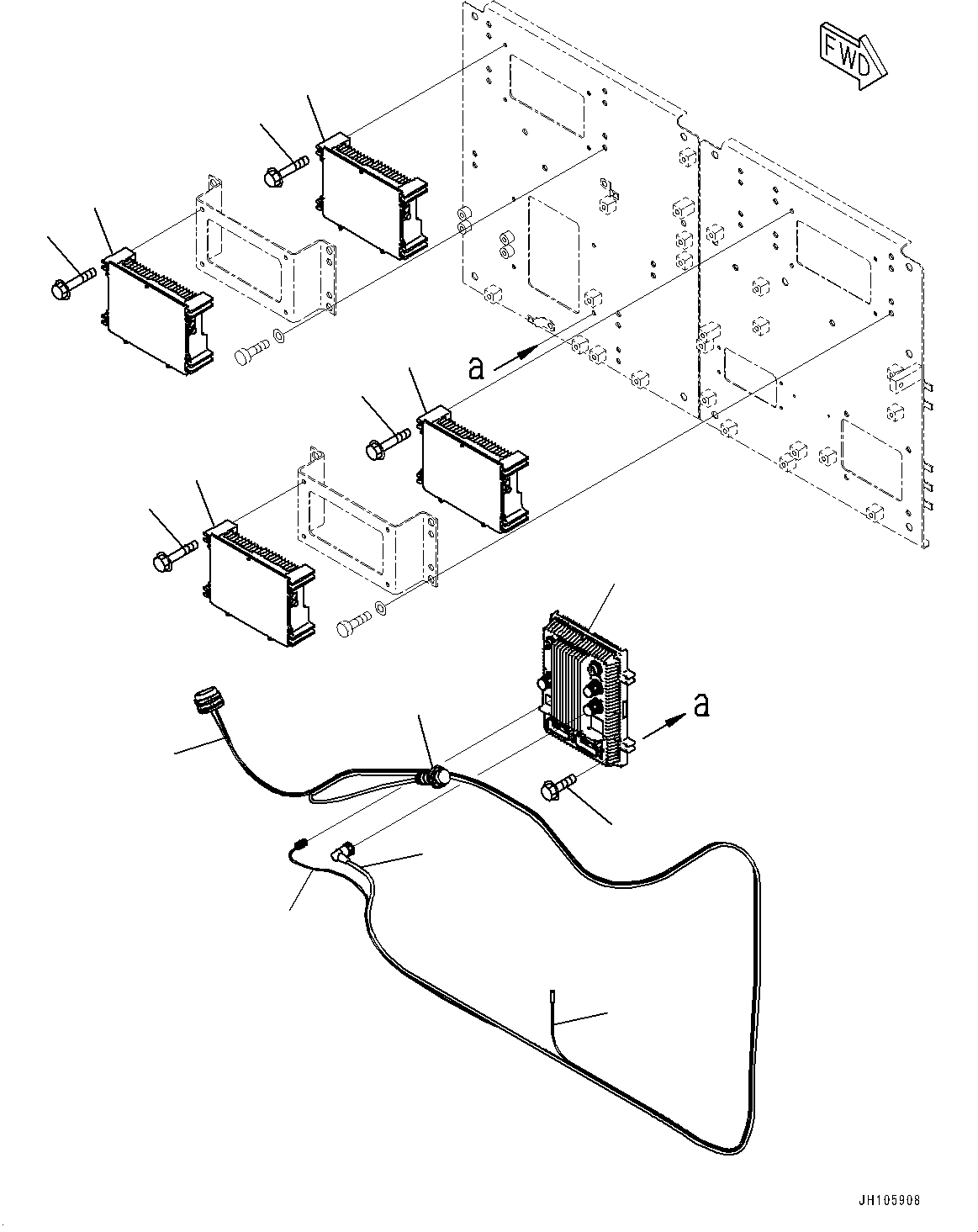 Komatsu parts book diagram for PC3400-11M0 S/N 36301-UP: CONTROLLER AND OTHER PARTS, (FOR KOMTRAX PLUS, WITH WI-FI ANTENNA)(#36301-)