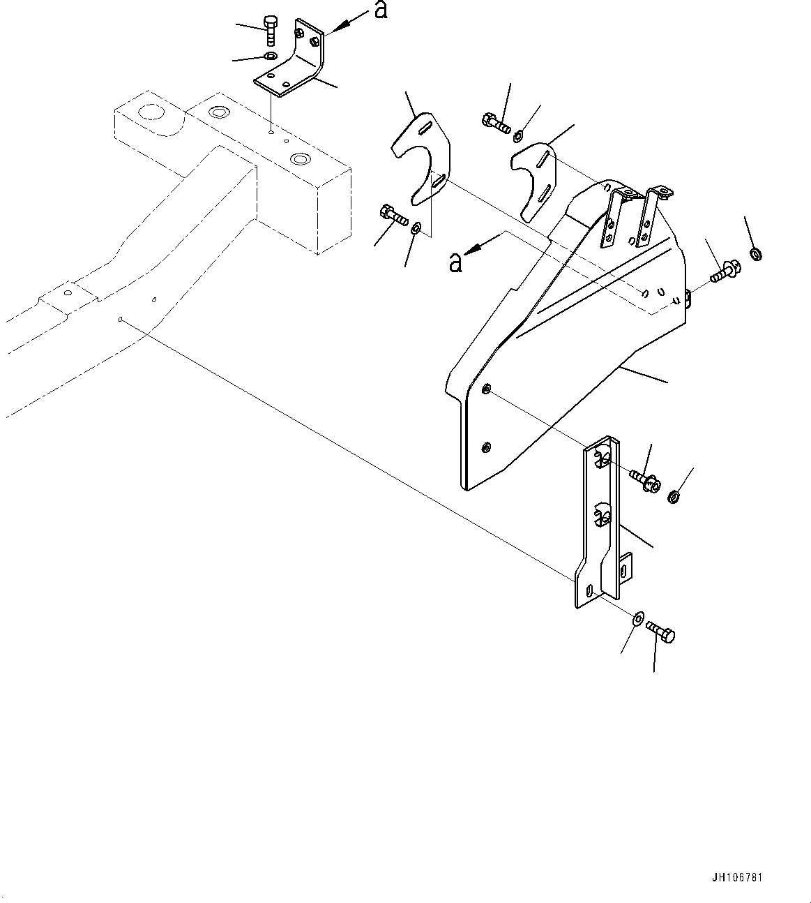 Komatsu parts book diagram for PC3400-11M0 S/N 36301-UP: AIR CONDITIONER RELATED PARTS, BELT COVER(#36301-)