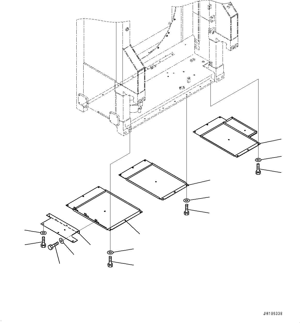 Komatsu parts book diagram for PC3400-11M0 S/N 36301-UP: UNDER COVER, COVER (2/3)(#36301-)