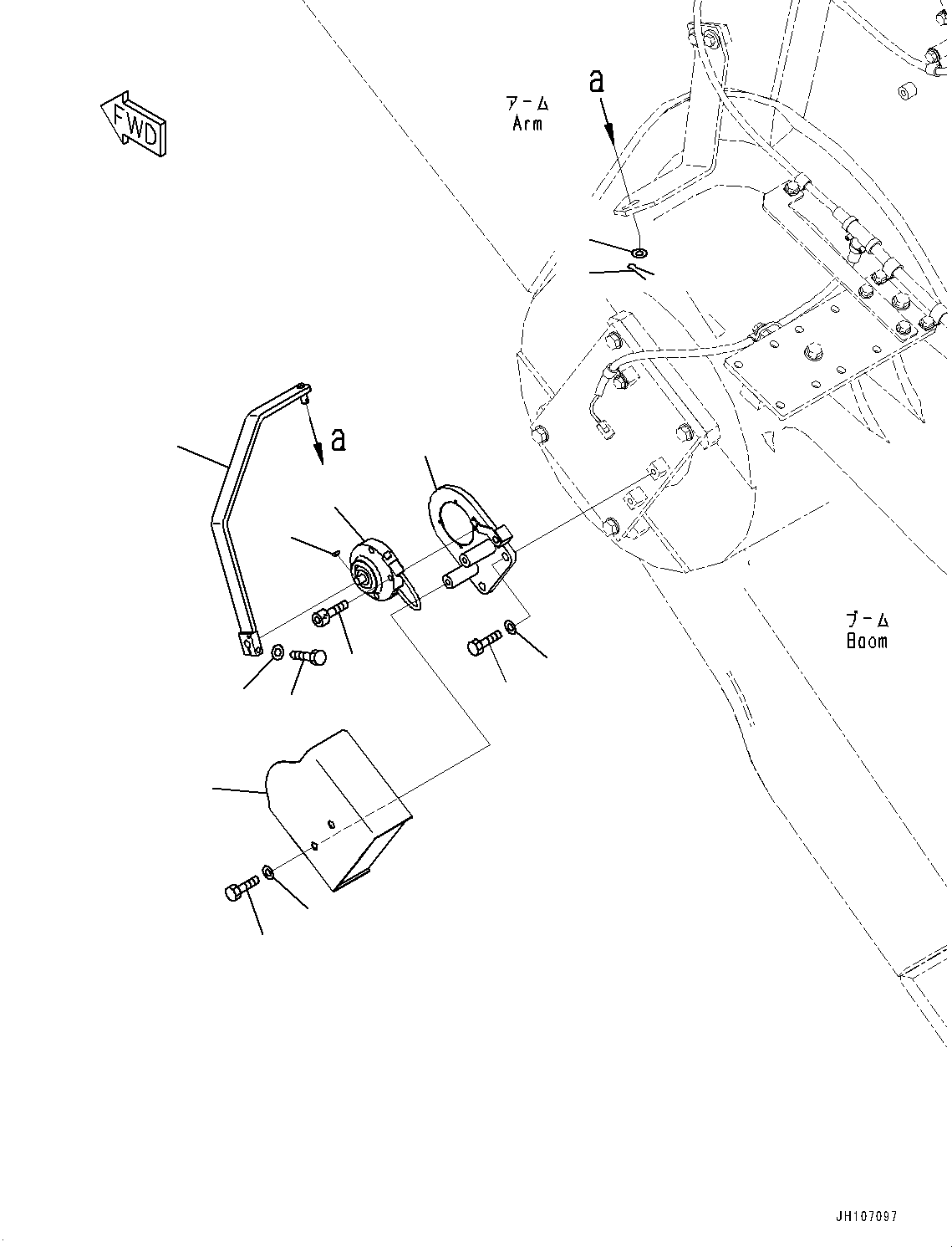 Komatsu parts book diagram for PC3400-11M0 S/N 36301-UP: BOOM, POTENTIOMETER (9000MM)(#36301-)