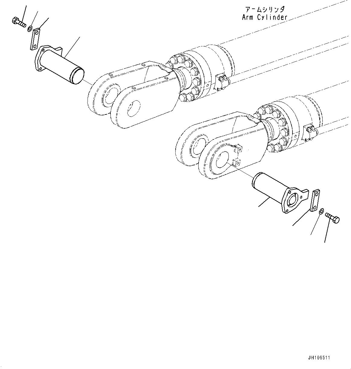 Komatsu parts book diagram for PC3400-11M0 S/N 36301-UP: ARM CYLINDER, PIN(#36301-)