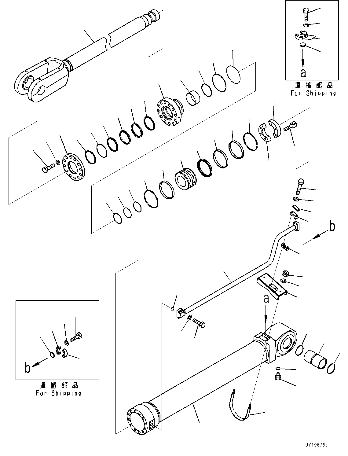 Komatsu parts book diagram for PC3400-11M0 S/N 36301-UP: ARM CYLINDER, INNER PARTS, ARM CYLINDER(#36301-)